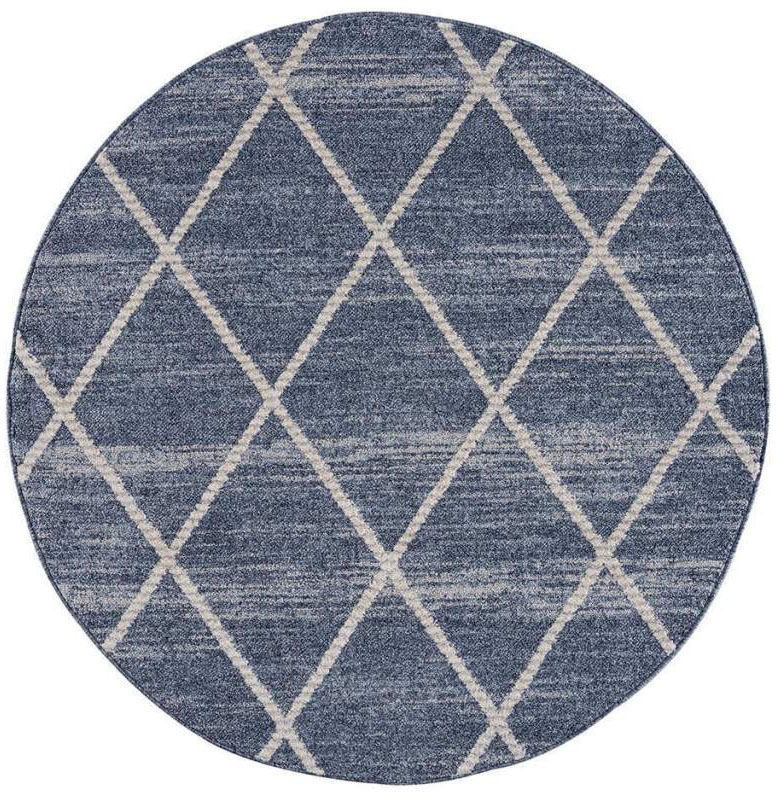 Carpet City Teppich »Art 2646«, rund, 7 mm Höhe, Kurzflor, Rauten-Optik, ideal für Flur & Diele
