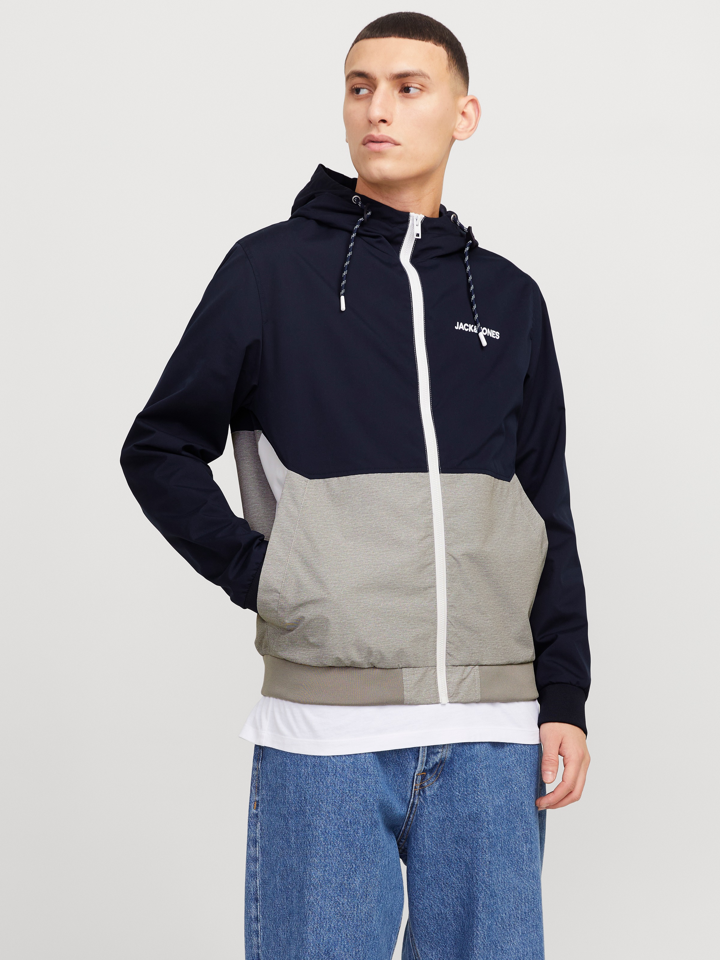 Jack & Jones Blouson "JJERUSH HOOD BOMBER NOOS", mit Kapuze, mit Logo Schri günstig online kaufen