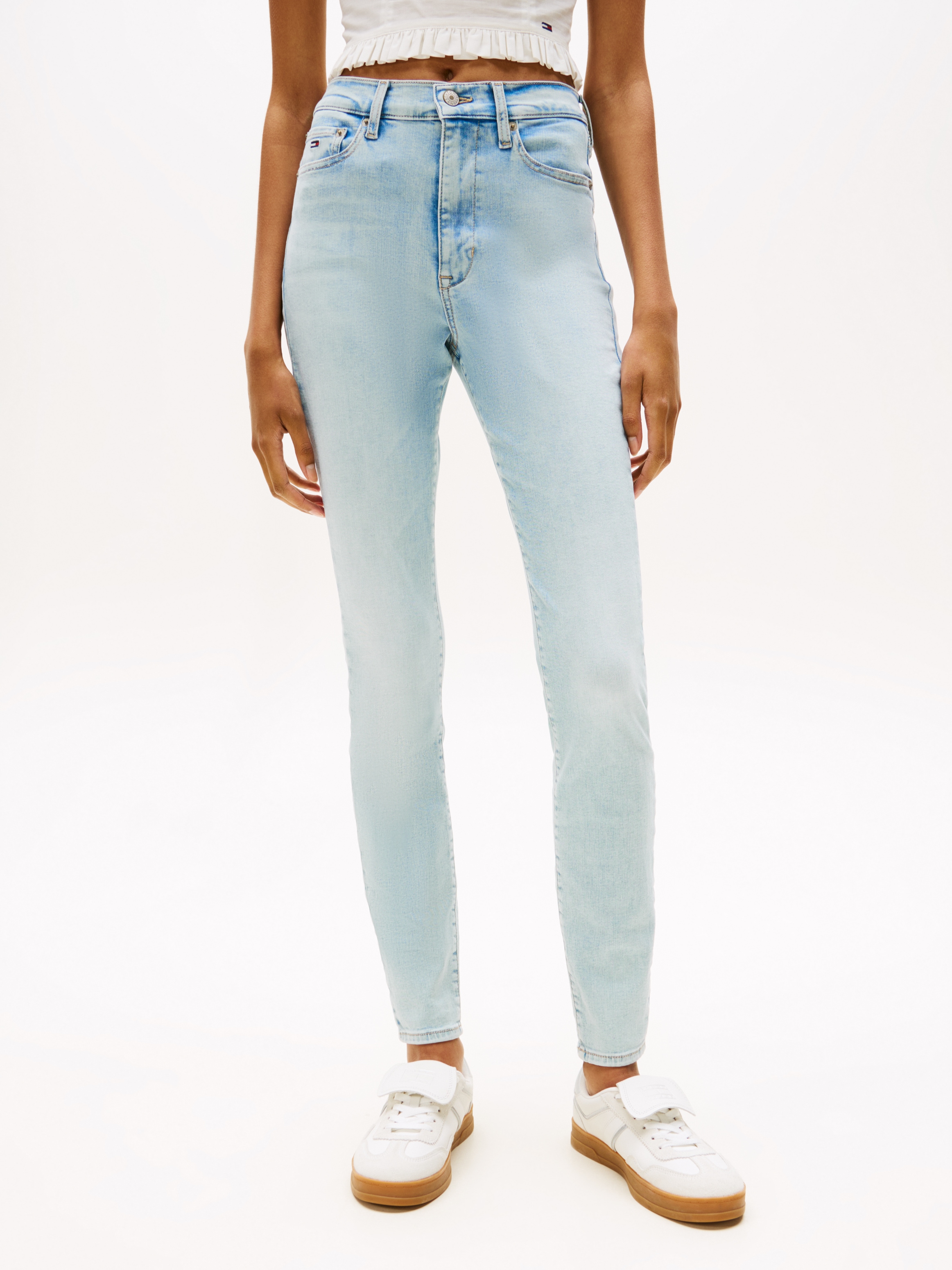 Tommy Jeans "Sylvia High Rise Skinny" in Knöchellänge, in blauer Waschung günstig online kaufen