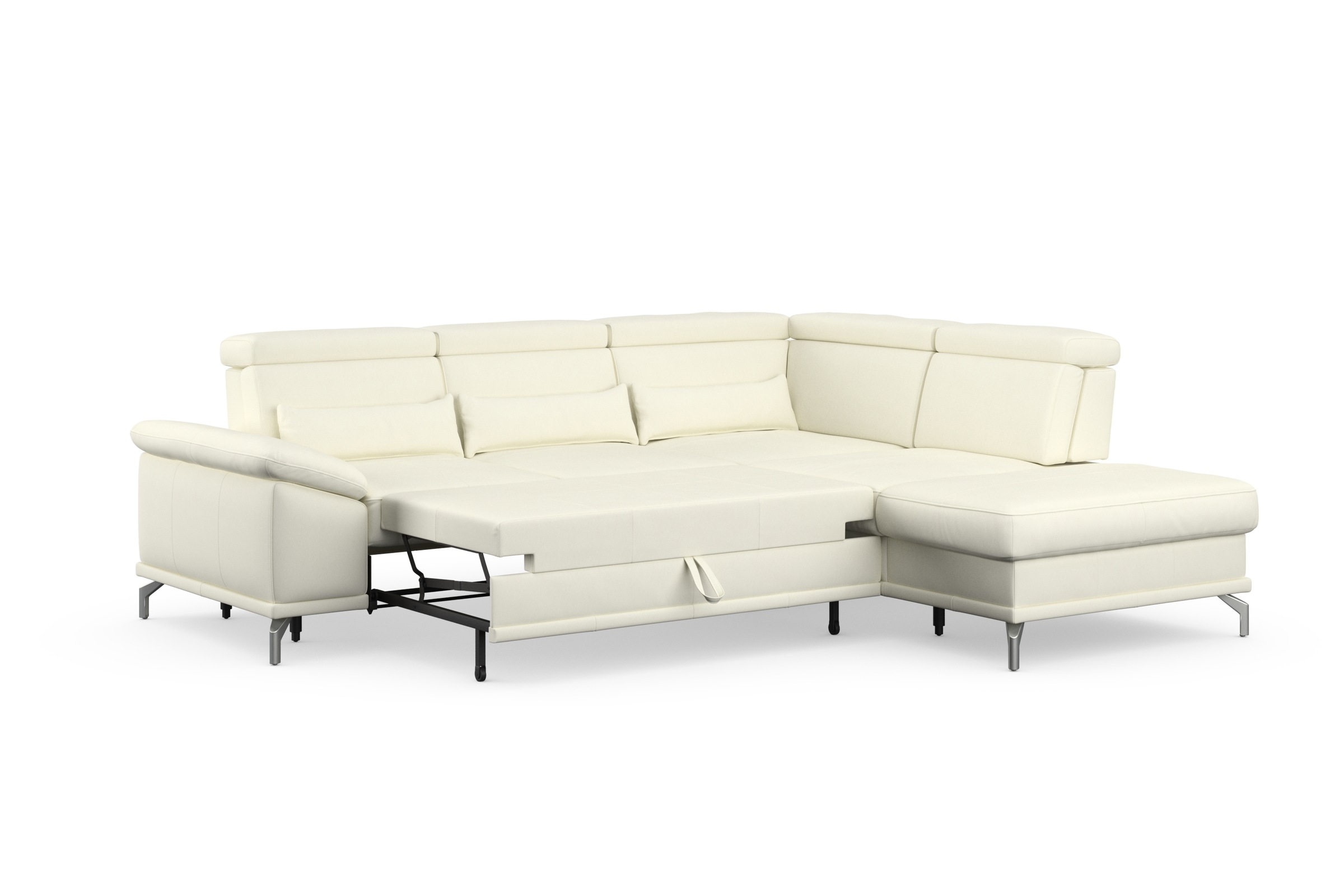 sit&more Ecksofa »Cabrio L-Form, mit Sitztiefenverstellung, Arm- und Kopfteilverstellung«, 3 Nierenkissen, Federkern, optional Bettfunktion und Stauraum