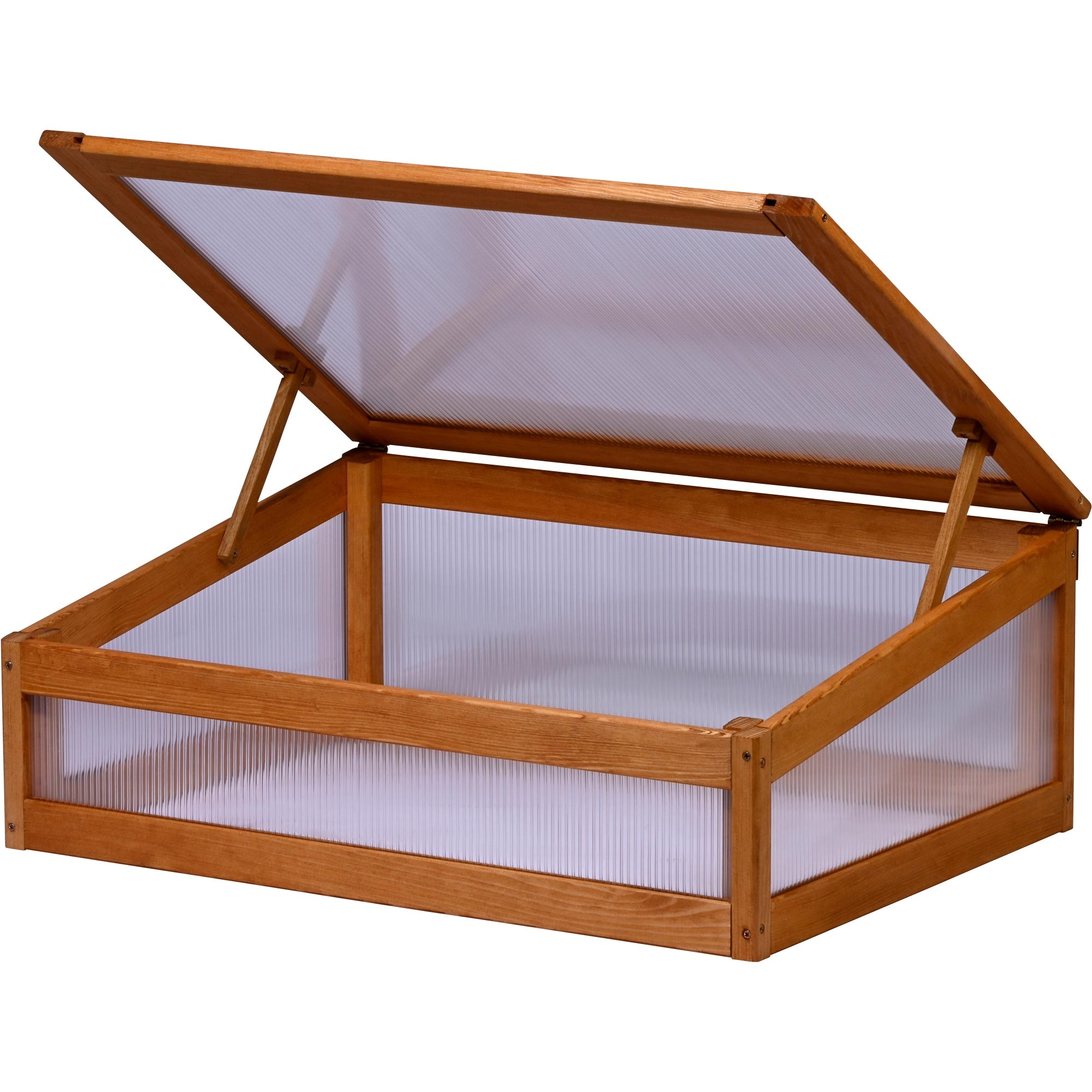 dobar Frühbeetaufsatz »Kubus 2.0, hellbraun« aus FSC®-zertifiziertem Kiefernholz und bruchfestem Polycarbonat