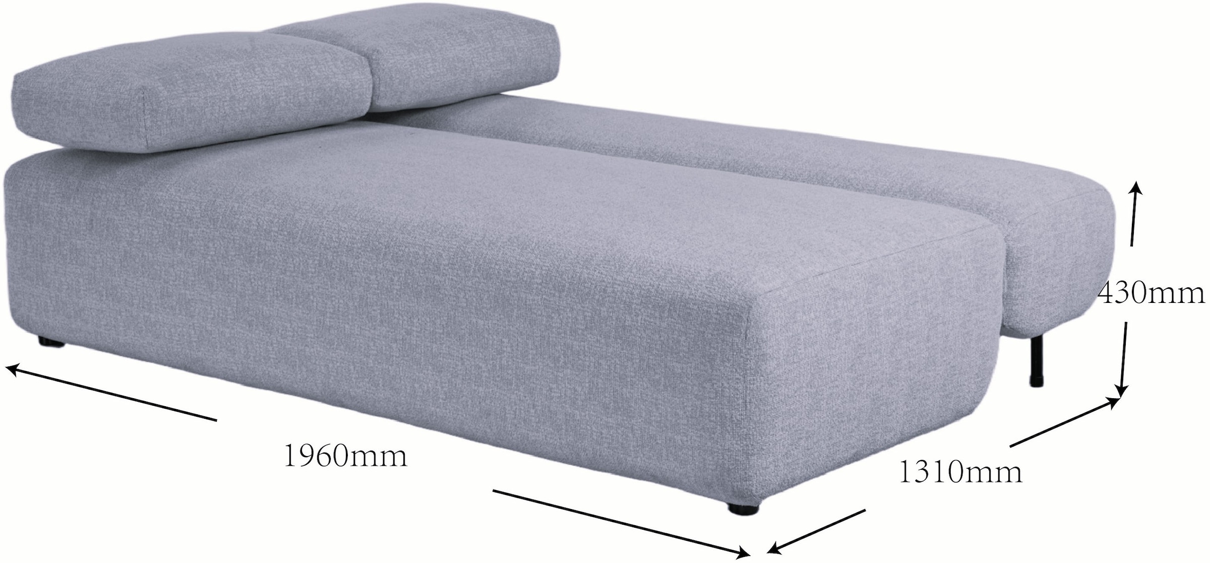 LeGer Home by Lena Gercke Schlafsofa »YLLIA 3-Sitzer (196 cm) mit verstellbarer Rückenlehne« Feiner Strukturbezug, Relax- und Bett-Funktion