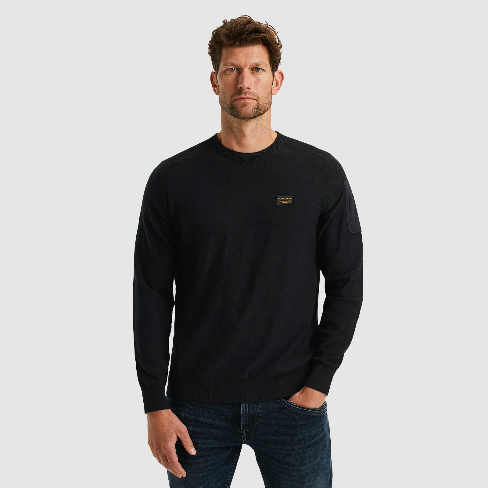 PME LEGEND Strickpullover R-NECK AMERICAN CLASSIC SINGLE JERSEY KNIT aus Ba günstig online kaufen