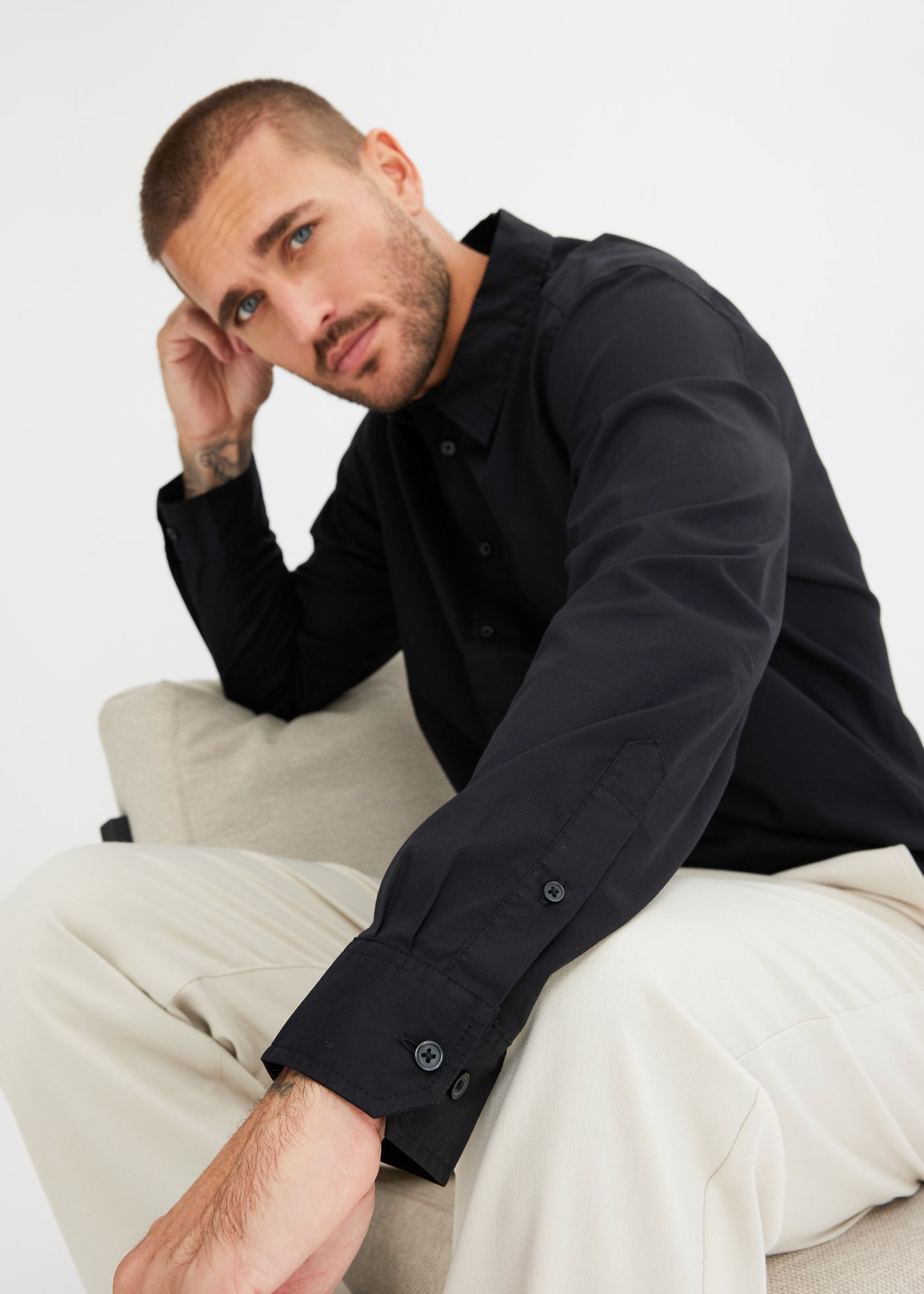 bonprix Langarmhemd in lässiger Form mit Kentkragen