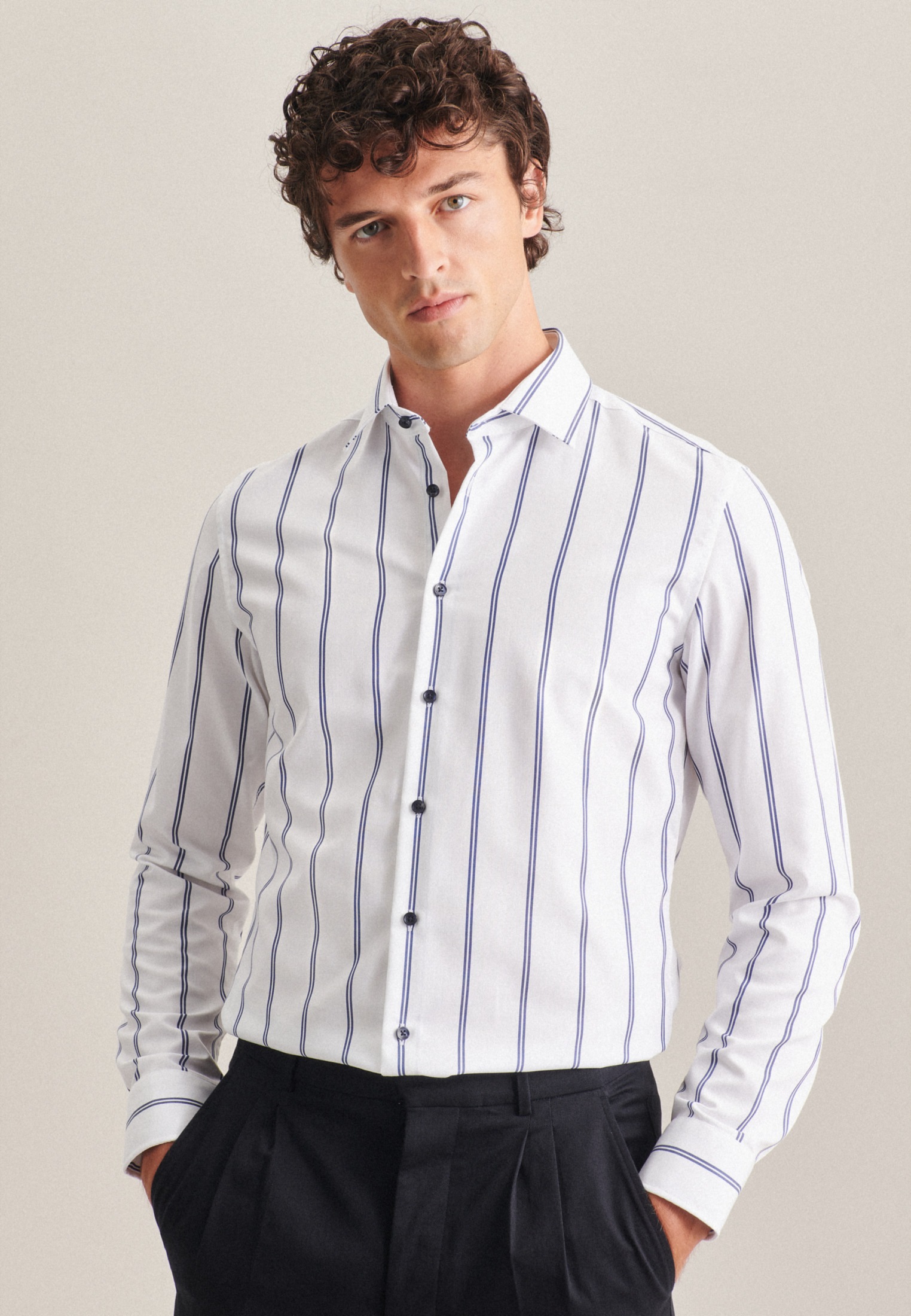 seidensticker Businesshemd »Slim« Slim 1/1 Kentkragen Streifen