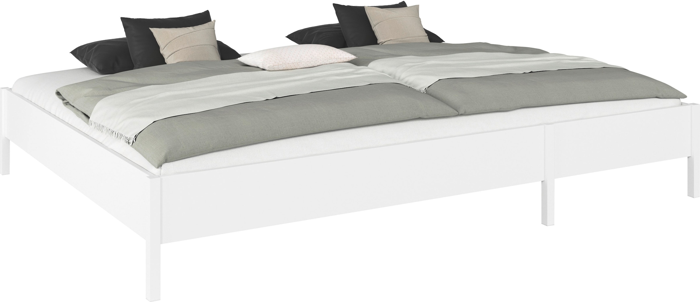 Bett RAUCH, weiß, Schlafzimmer, Betten, "Familienbett XXL Familiengröße Ehebett Doppelbett umbaubar", 240x200 cm und 270x200 cm - mit oder ohne