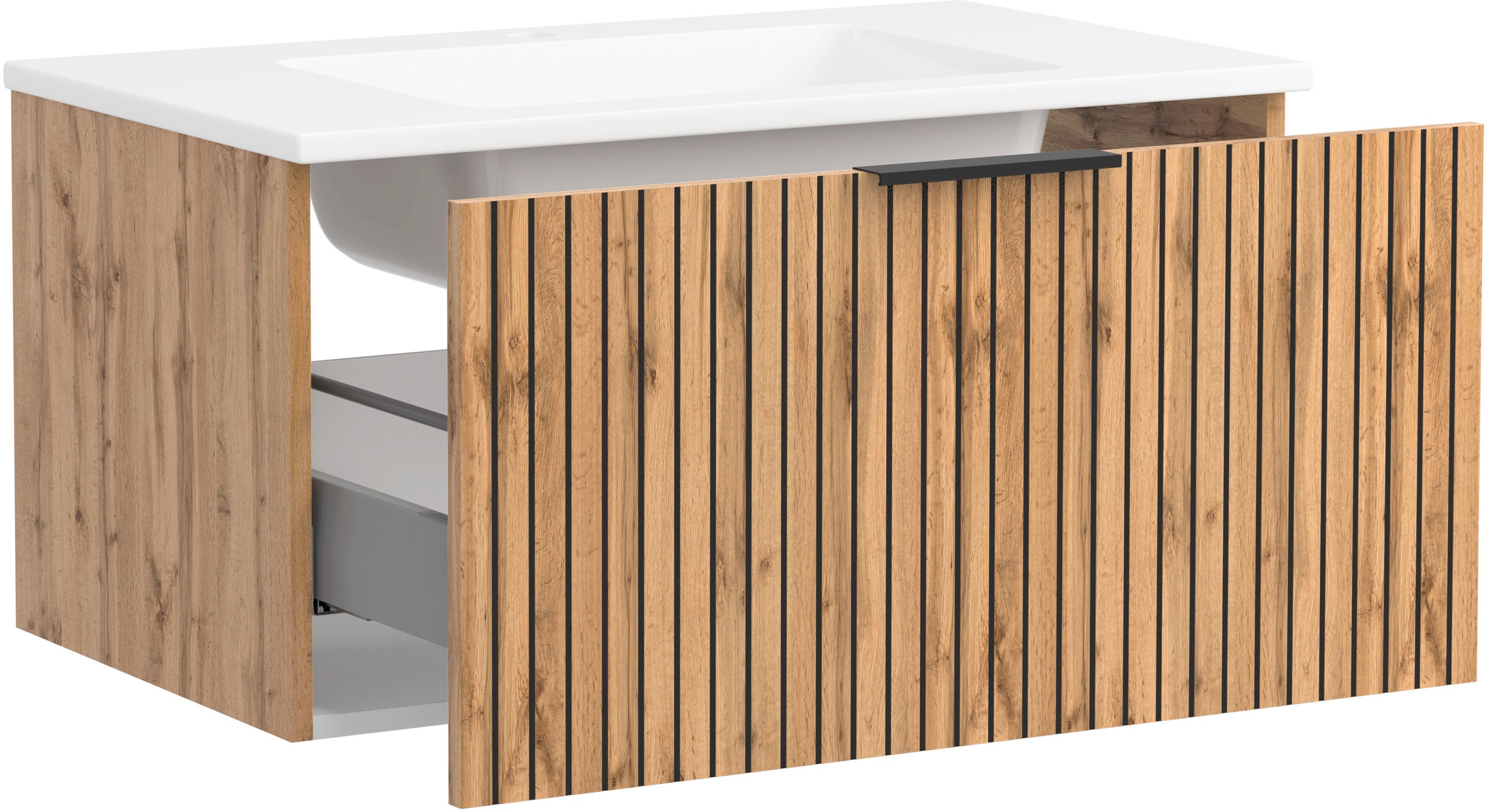 welltime Badmöbel-Set »Welltime, Carlton Waschtisch-Set, 80 oder 120 cm, gestreift« 2 Stk. tlg.