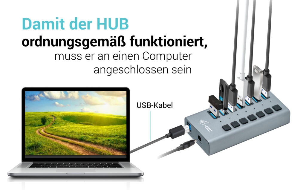 I-TEC USB-Verteiler »USB 3.0 Charging HUB 7port + Power Adapter 36 W«