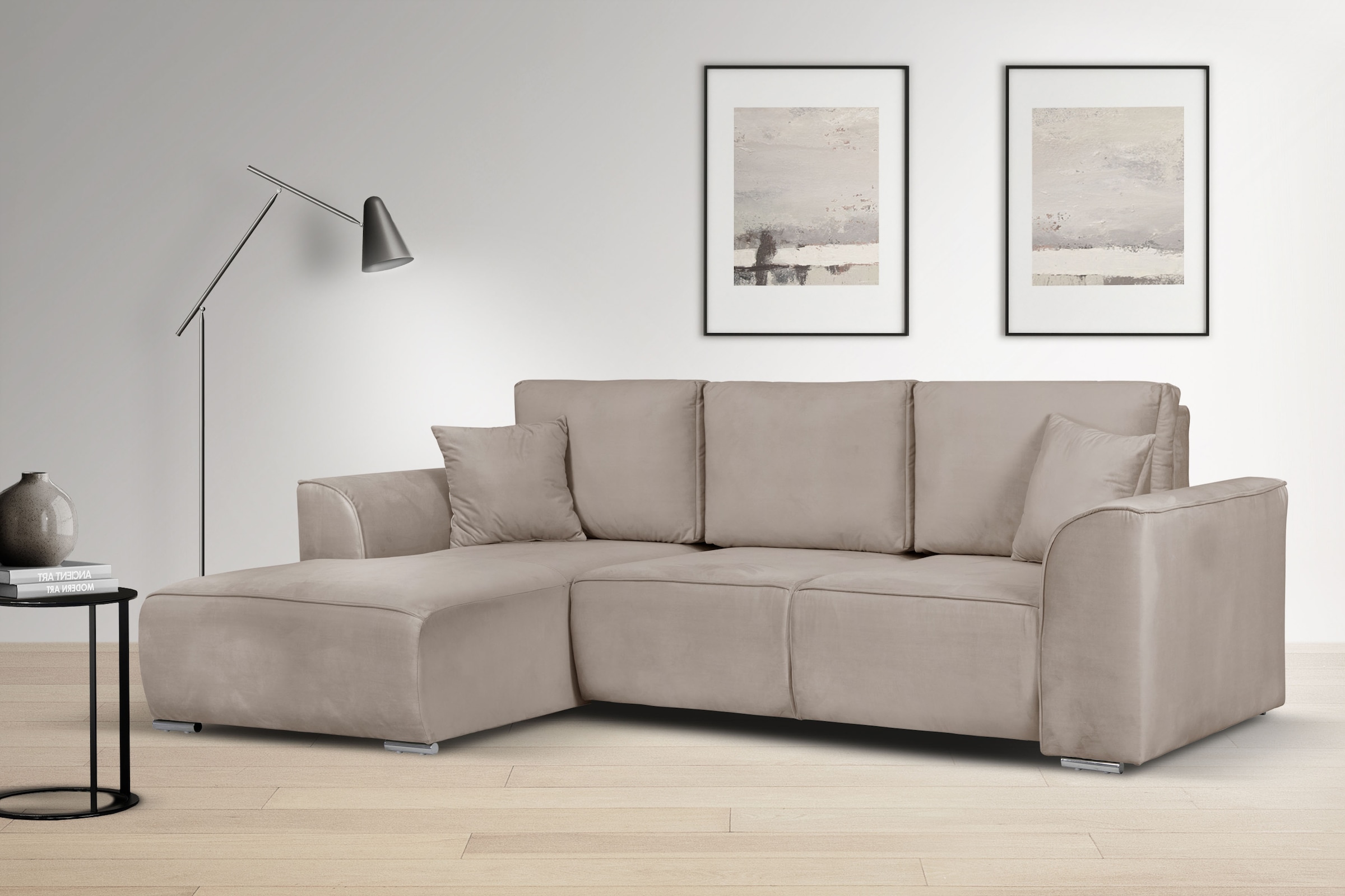 OTTO home Ecksofa "BEATRICE optionale Schlafsofa mit Bettkasten, B/T/H: 265/170/86 cm" L-Form, wahlweise auch mit Bettfunktion und Bettkasten