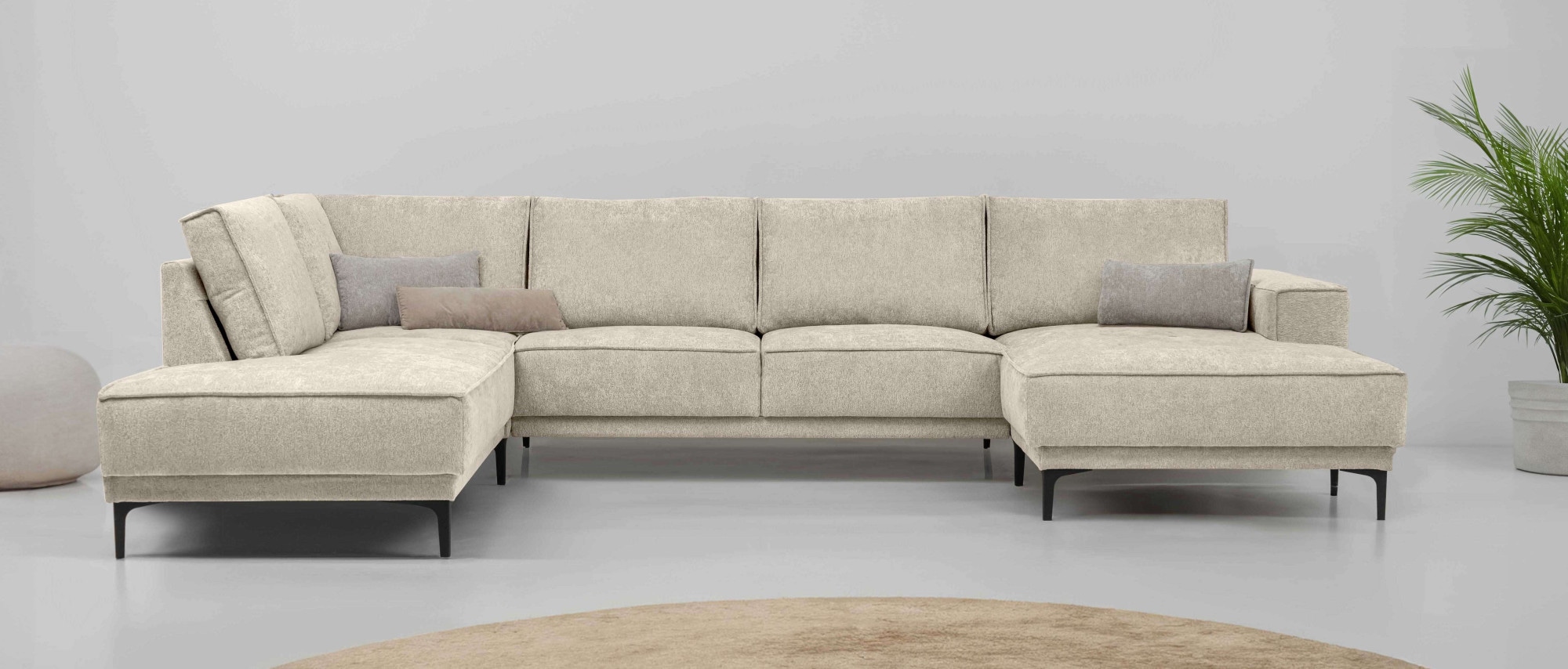 OTTO home Wohnlandschaft "XXL Sofa Oland, Struktur, Flachgewebe, Luxus-Micr günstig online kaufen