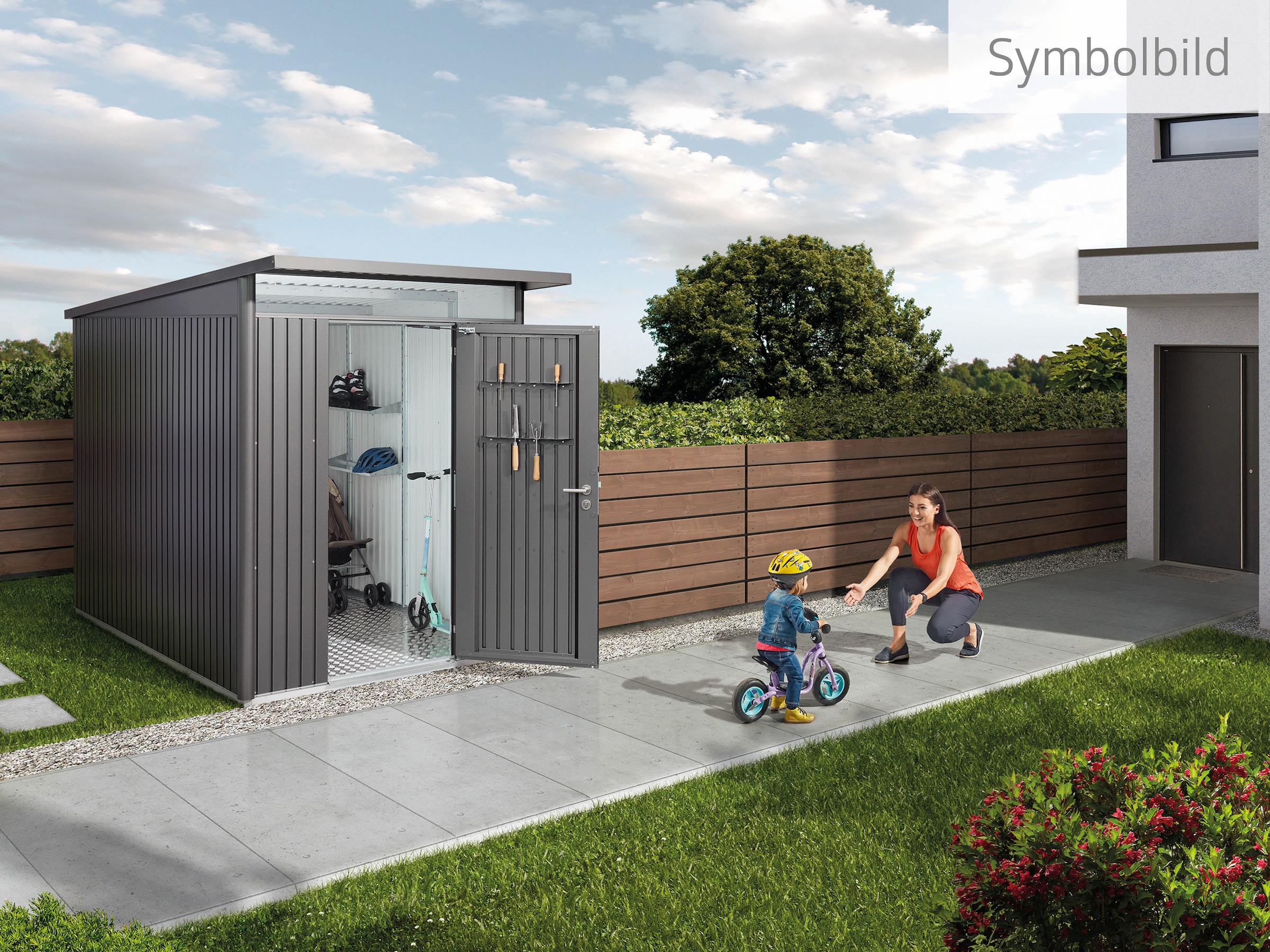 Biohort Gerätehaus »AvantGarde, Gr. A4« verschiedene Farben, mit Doppeltür schmal