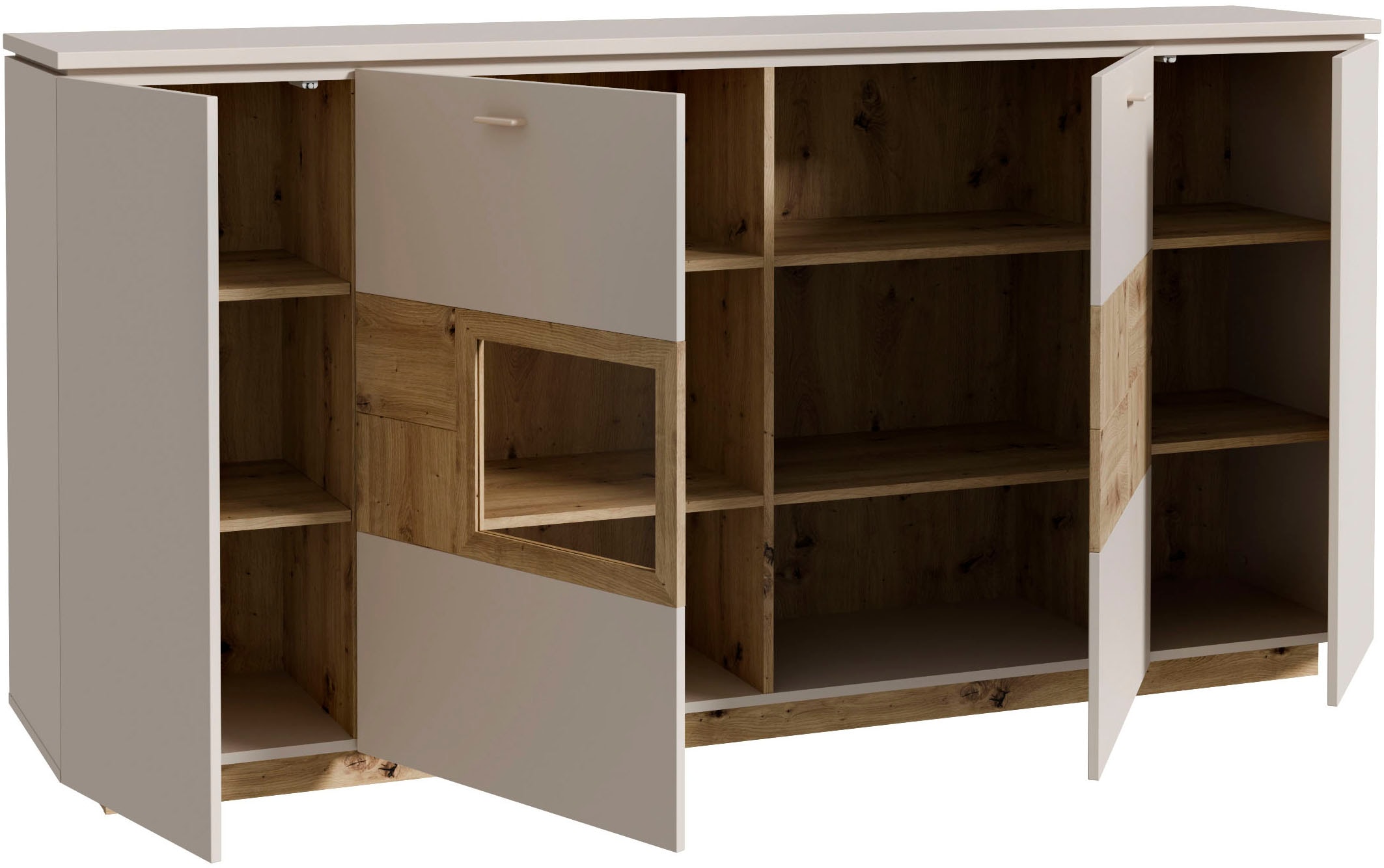 FORTE Highboard »Louoto«, Sideboard, Metallgriffe, Stauraum, Soft Close, Höhe 101,2cm