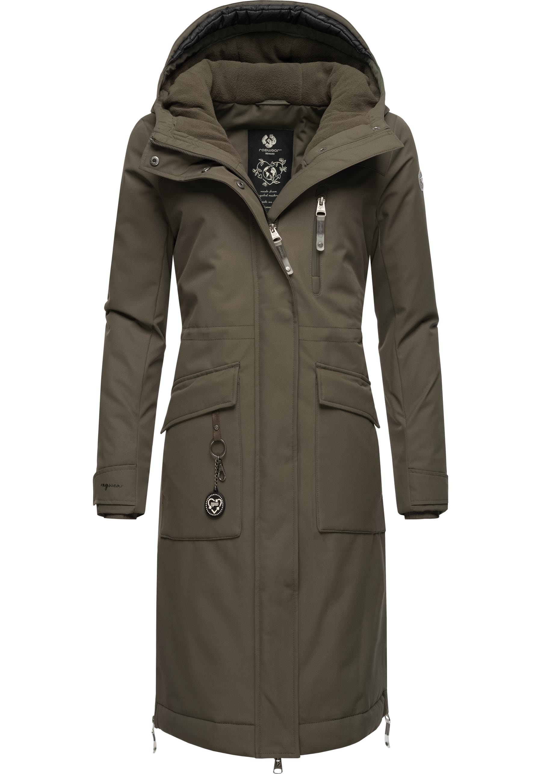 Ragwear Wintermantel "Refutura Remake", Langer wasserdichter Mantel mit Kap günstig online kaufen
