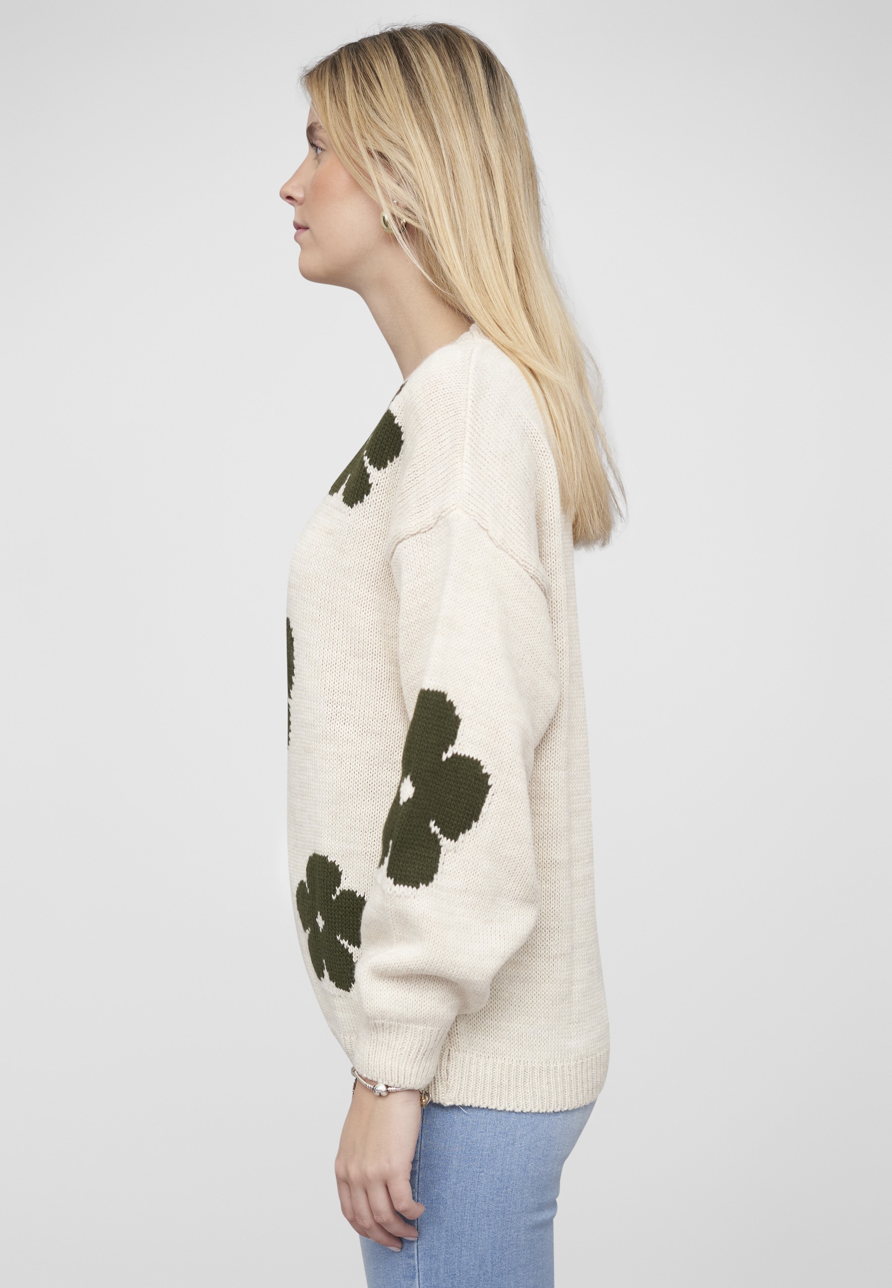 CLOUD 5IVE Fleecepullover »CLOUD 5IVE Cloud 5ive Crewneck Knit Sweater with Flowers«
