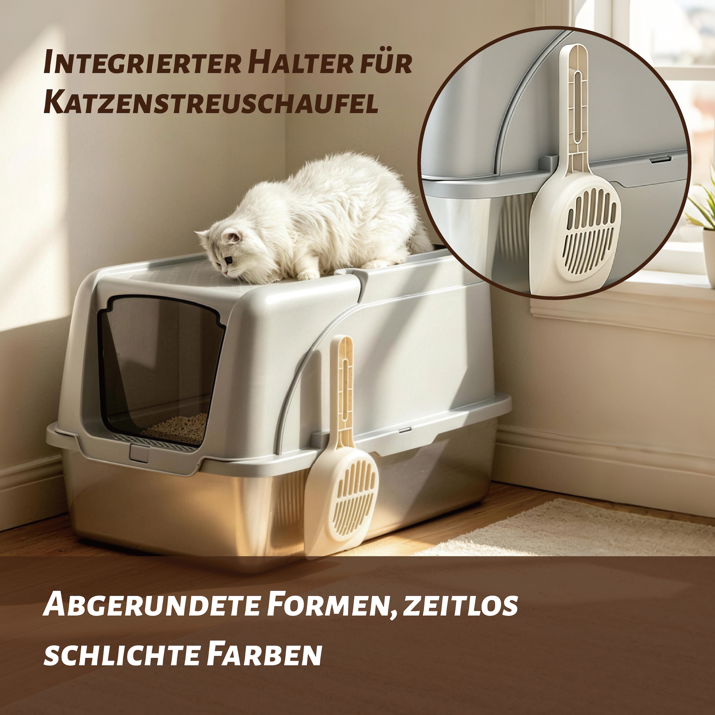 OTTO home Katzentoilette »Tidy« hochwertige Edelstahlschale – leicht zu reinigen, mit Klappdeckel