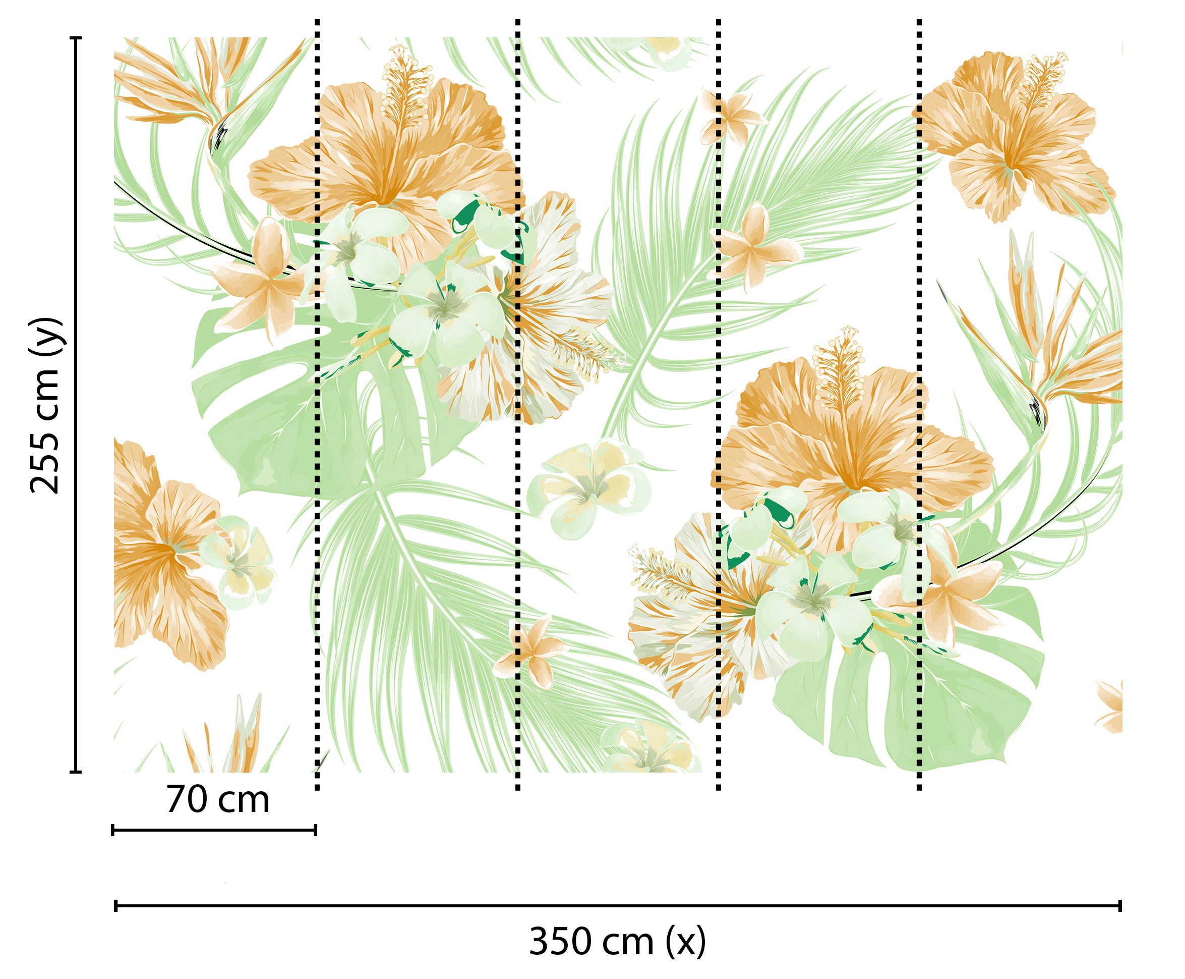 living walls Fototapete »Designwalls Tropical Art 2« glatt Vlies, Wand, Schräge, Decke