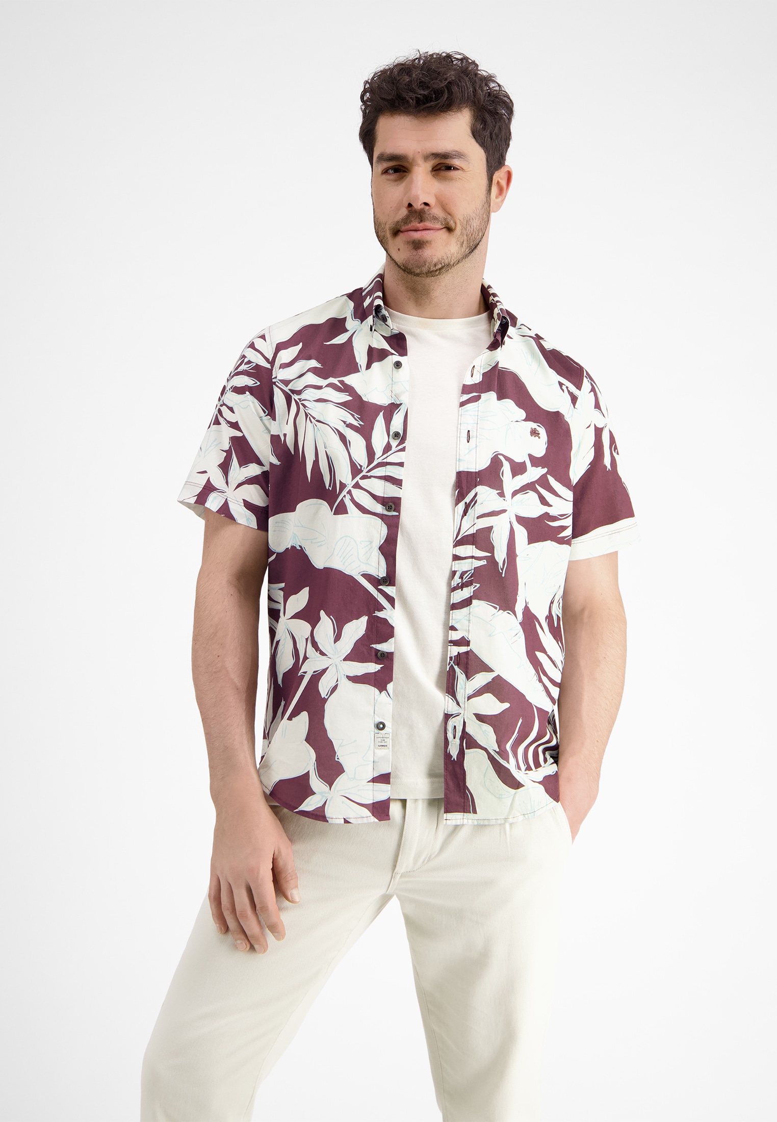 LERROS Kurzarmhemd "Halbarmhemd mit floralem Print" günstig online kaufen