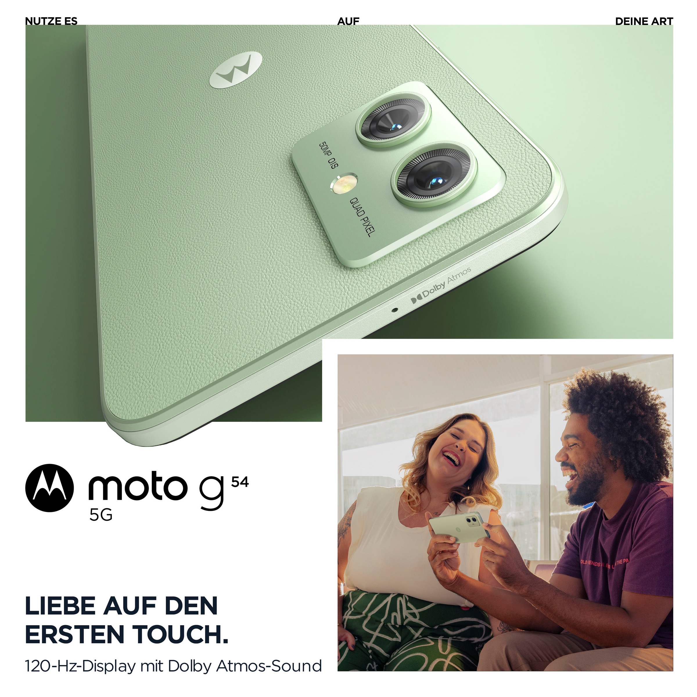 Motorola Smartphone »MOTOROLA moto g54«, mint grün, 16,51 cm/6,5 Zoll, 256 GB Speicherplatz, 50 MP Kamera