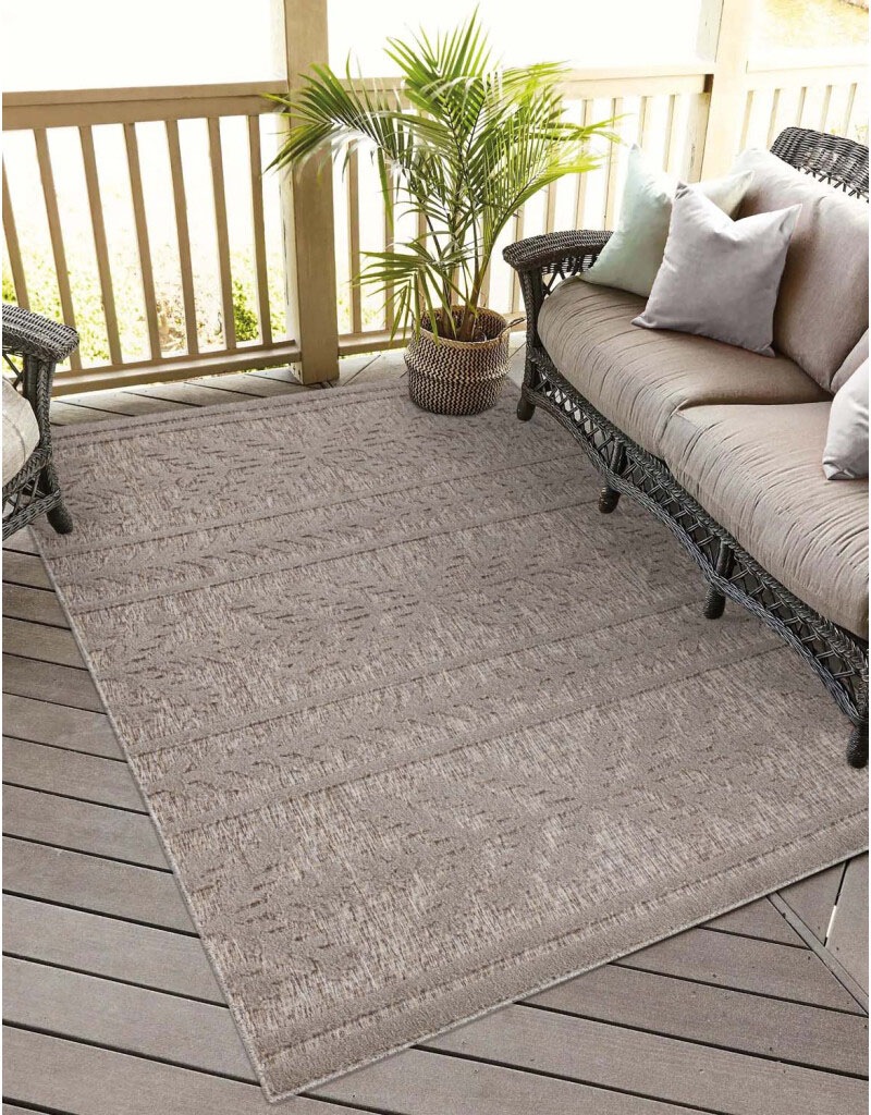 Carpet City "In-& Outdoorteppich Santorini 411, 3D-Effekt, Boho-Optik" rechteckig 5 mm Höhe Wetterfest & UV-beständig für Terrasse, Balkon, Küche,