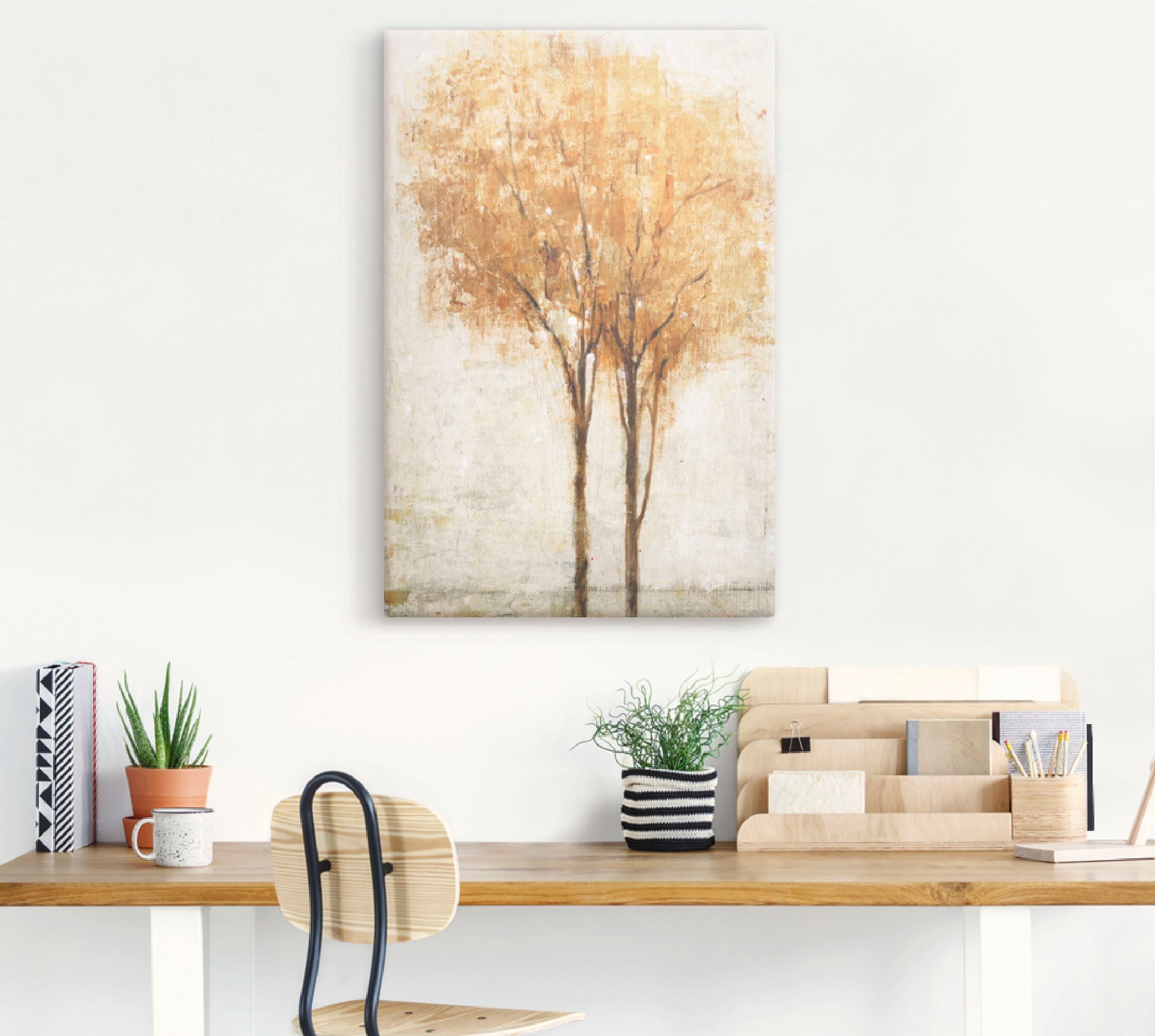 Artland Leinwandbild "Fallende Blätter II" Bäume 1 Stk. tlg. auf Holzrahmen günstig online kaufen