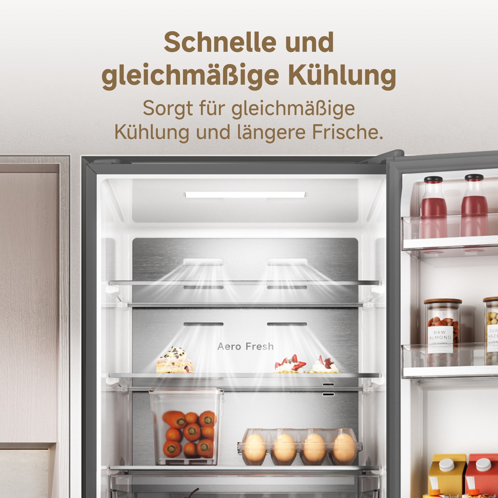 Dreame Kühl-/Gefrierkombination »DRB400WMBDEU« 185 cm hoch 59,5 cm breit Viel Platz, Leise, Modernes Design