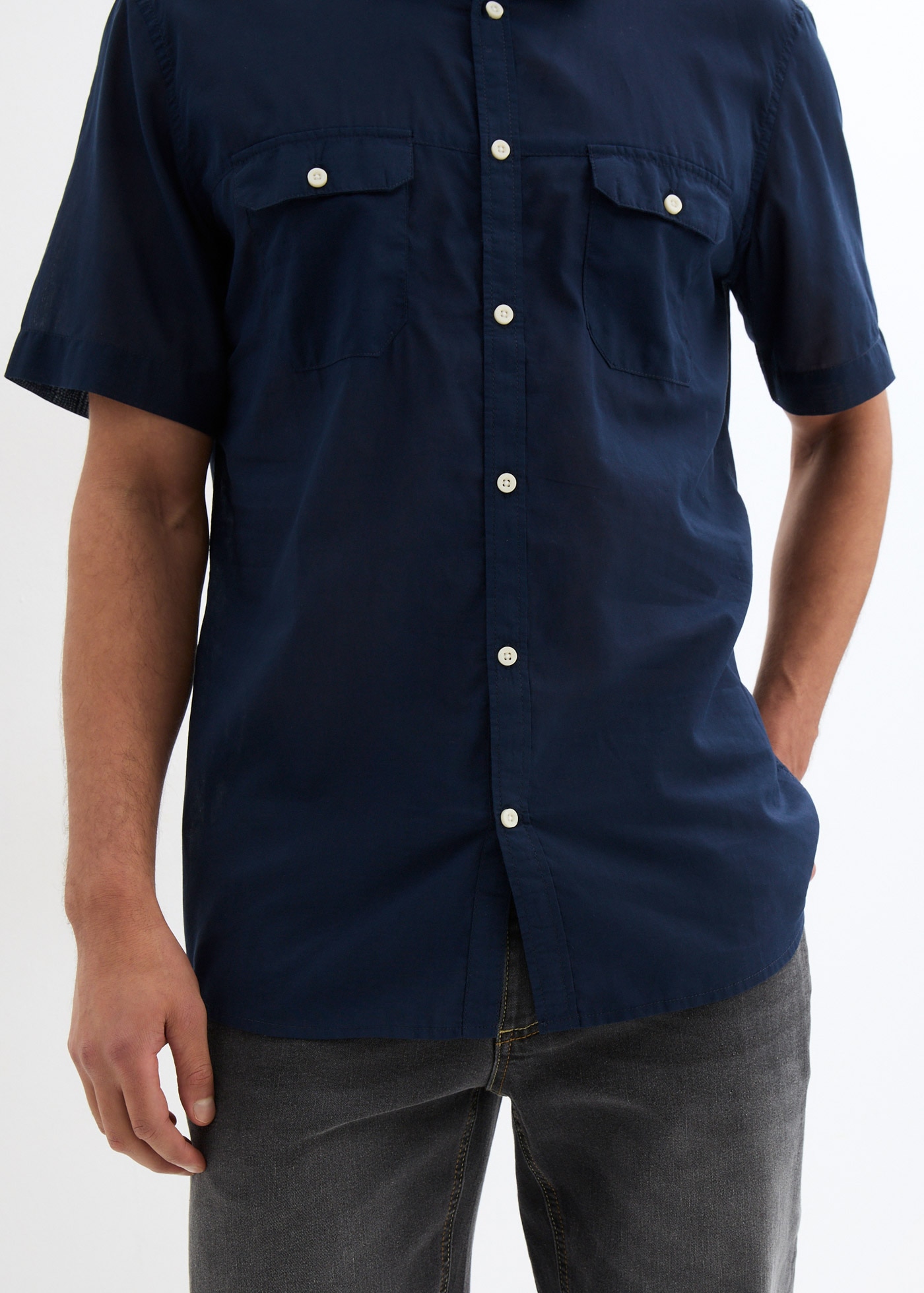 bonprix Kurzarmhemd »Kurzarmhemd aus reiner Baumwolle«, Kurzarmhemd aus reiner Baumwolle
