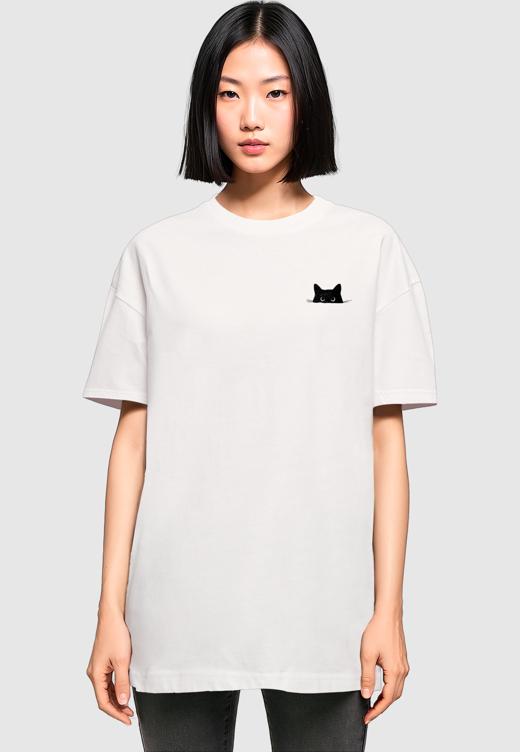 Merchcode T-Shirt »Merchcode Ladies Halloween - Cat Tee« 1 Stk.