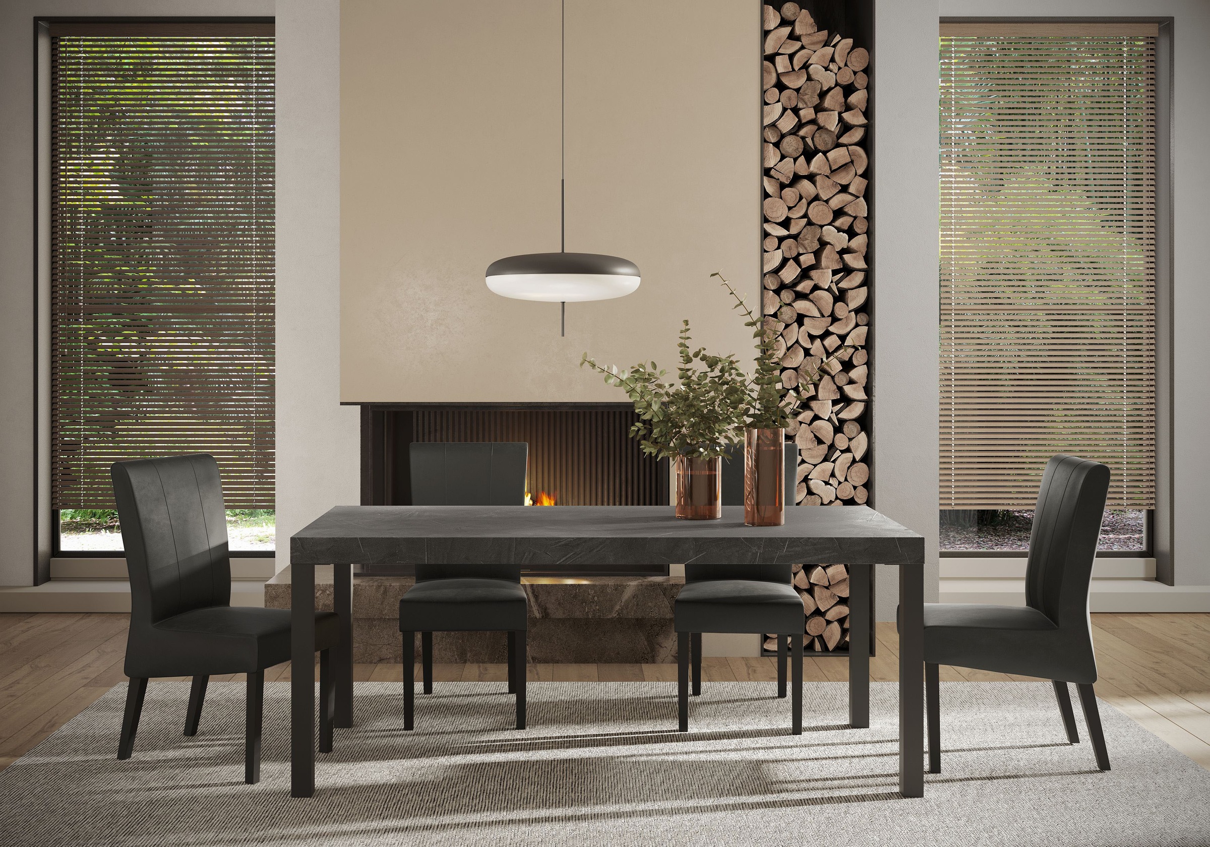 Esstisch HOME AFFAIRE, H:78cm, grau, Tische, "Everest 189 x 88 cm, Küchentisch, Esszimmertisch", moderner rechteckiger Esstisch mit Metallbeinen