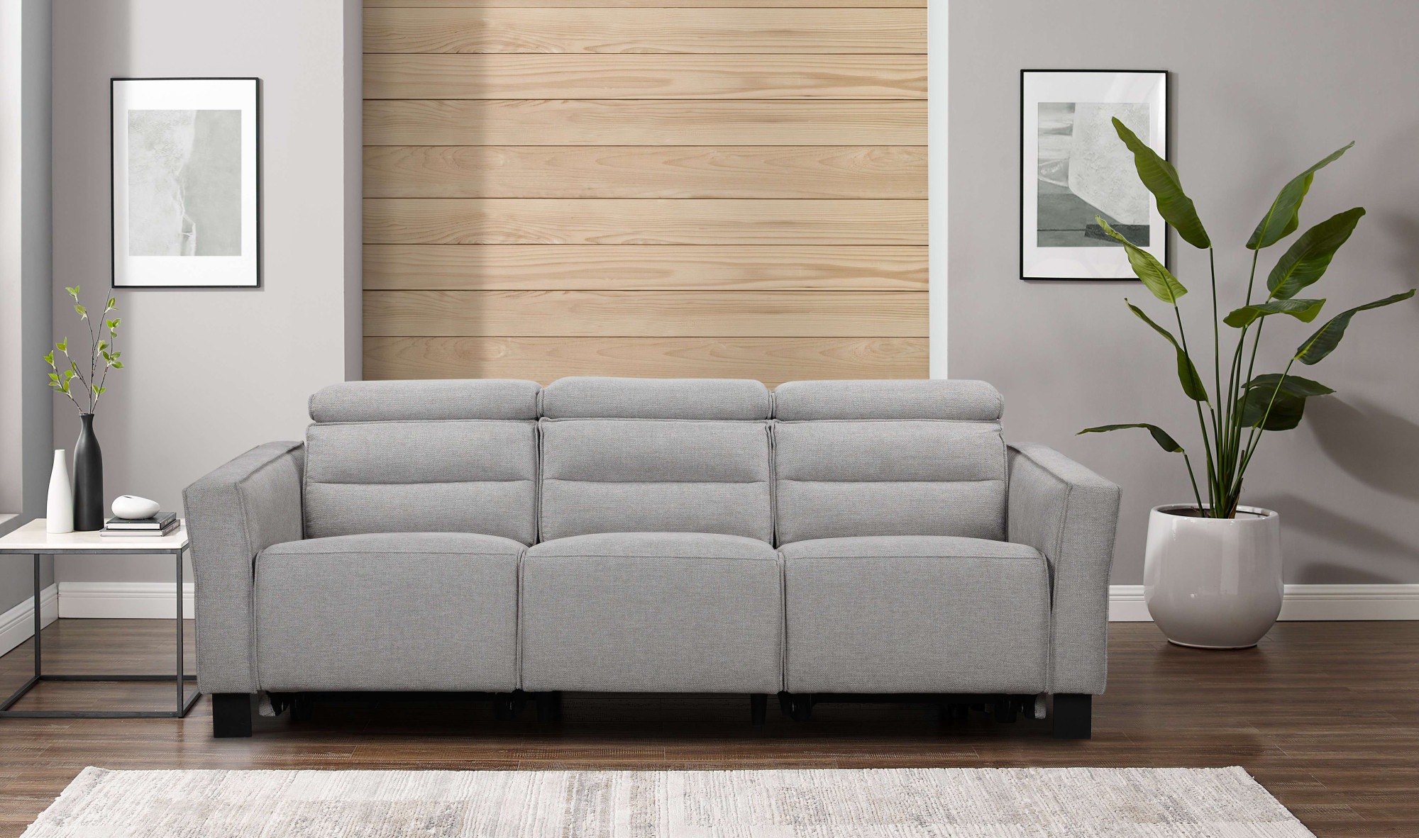 Places of Style 3-Sitzer »Carpari, 224cm, manuelle od. elektrische Relaxfunktion in 2 Sitzen«, mit USB-A/C, Kopfteilverstellung, Echtleder, Kunstleder, Webstoff
