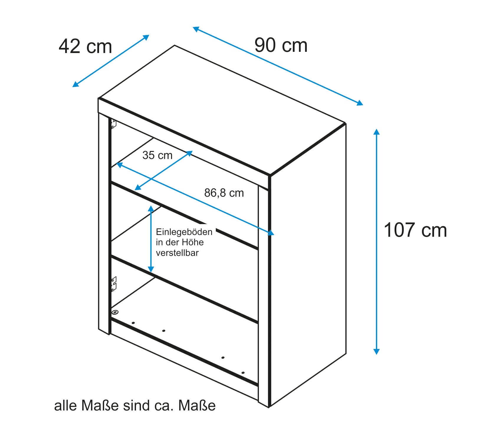 VOGL Möbelfabrik Standregal, Höhe 108 cm