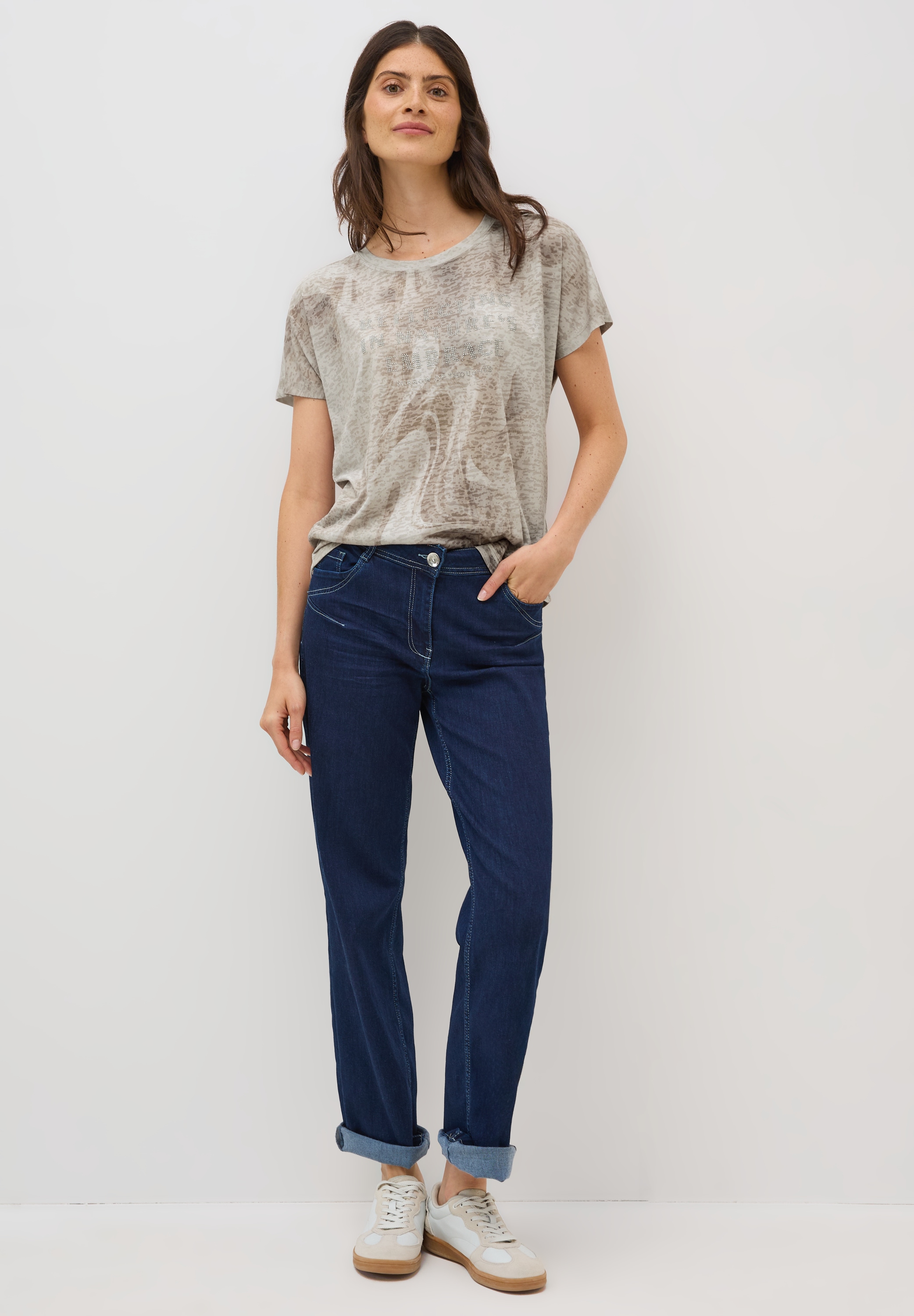 Cecil T-Shirt, mit Wording-Print