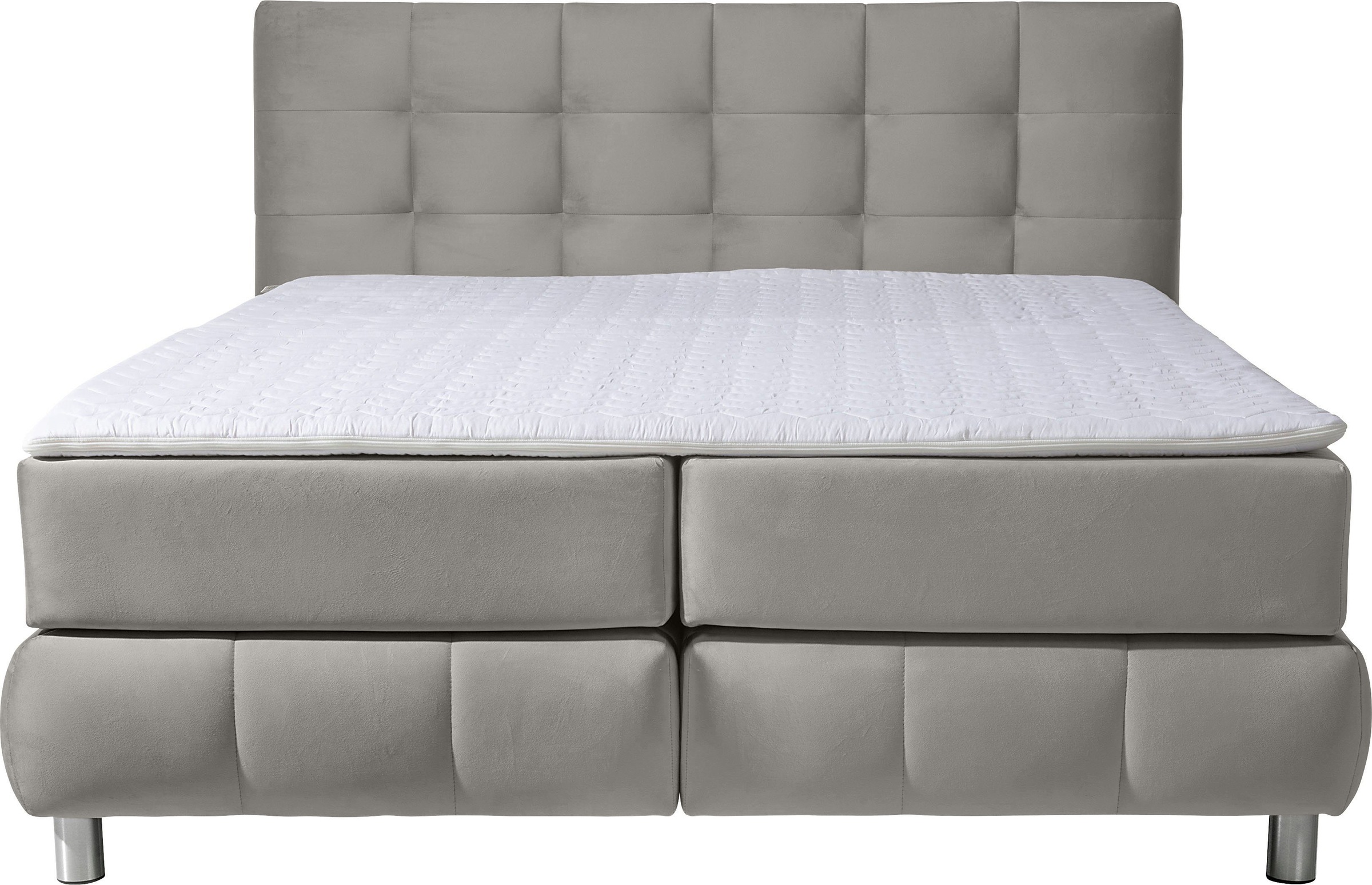 andas Boxspringbett »Salo XXL«, in Samtoptik oder Struktur, 6 Breiten in Überlänge 220cm, 4 Härtegrade