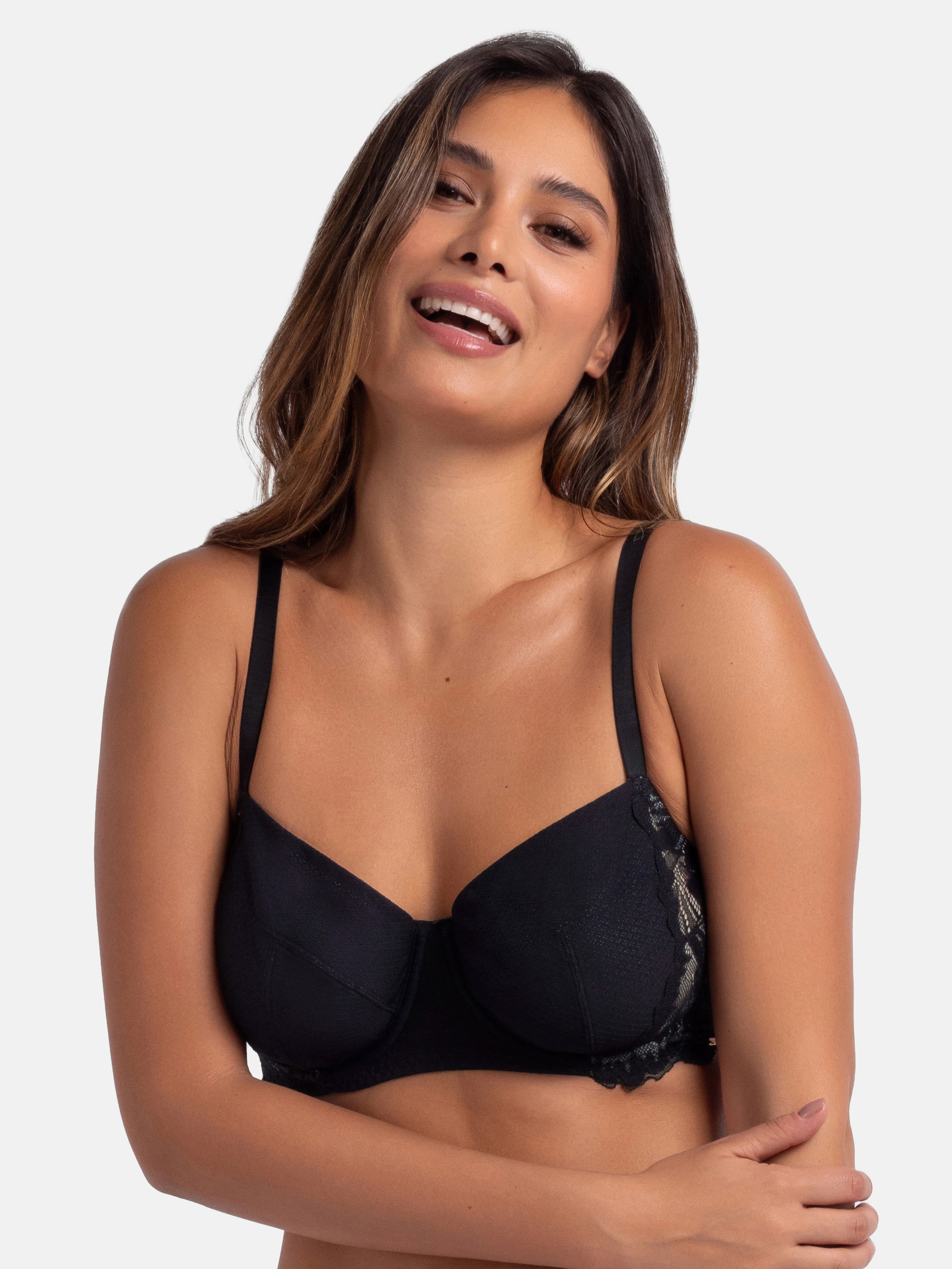 Dorina Bügel-BH »DELIA«, Jacquard-Mikrogewebe mit Spitze