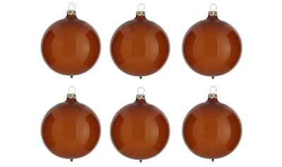 Thüringer Glasdesign Weihnachtsbaumkugel »Transparent«, (Set, 6 St.), braun kaufen