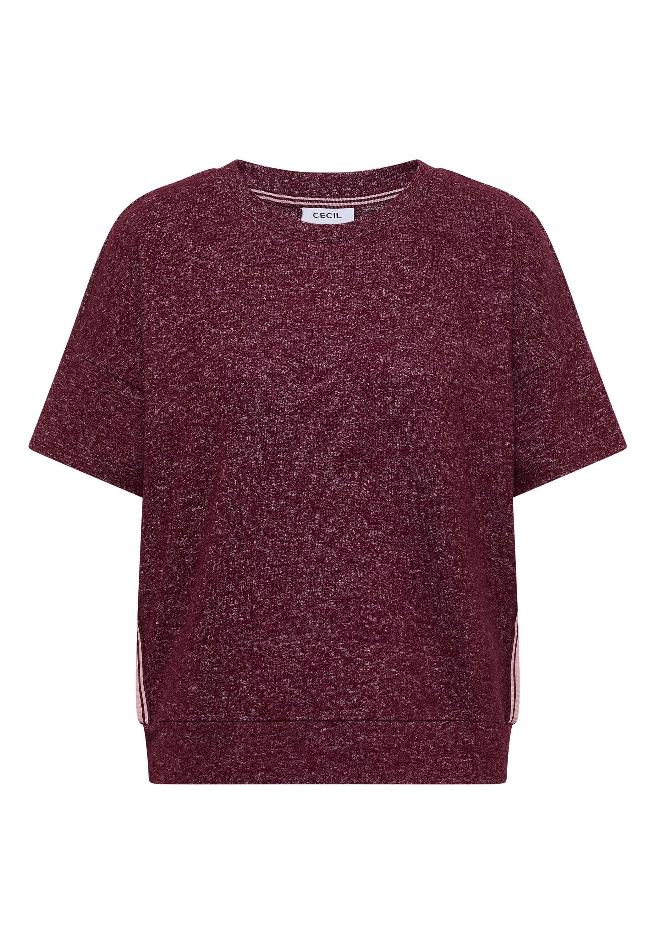 Cecil T-Shirt Sommmershirt -meliert -mit Rundhals und Tape-Details seitlich
