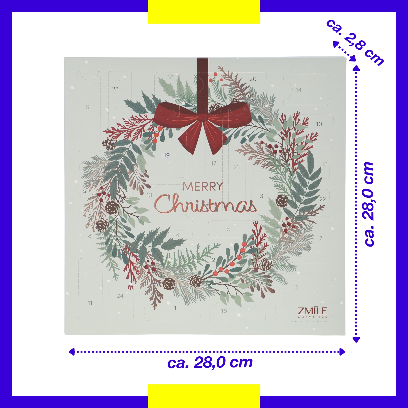 ZMILE COSMETICS Kosmetik-Adventskalender »ZMILE COSMETICS Adventskalender Square Jingle and Glow vegane Kosmetik« ab 12 Jahren vegan
