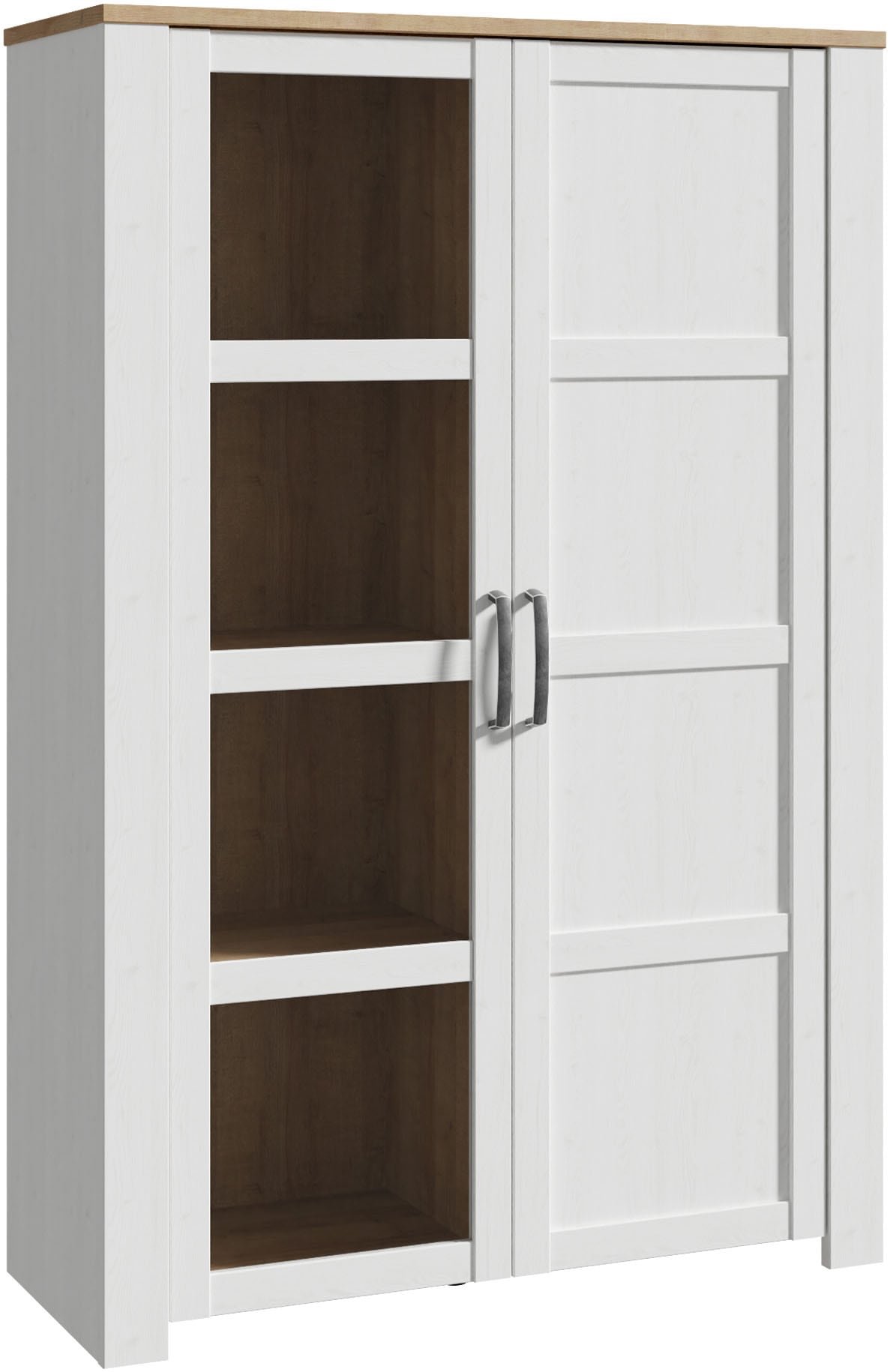 FORTE Highboard "Bohol, Vitrine mit Glastüre, viel Stauraum" B/H/T 106,4/160,6/42 cm Beleuchtung optional bestellbar
