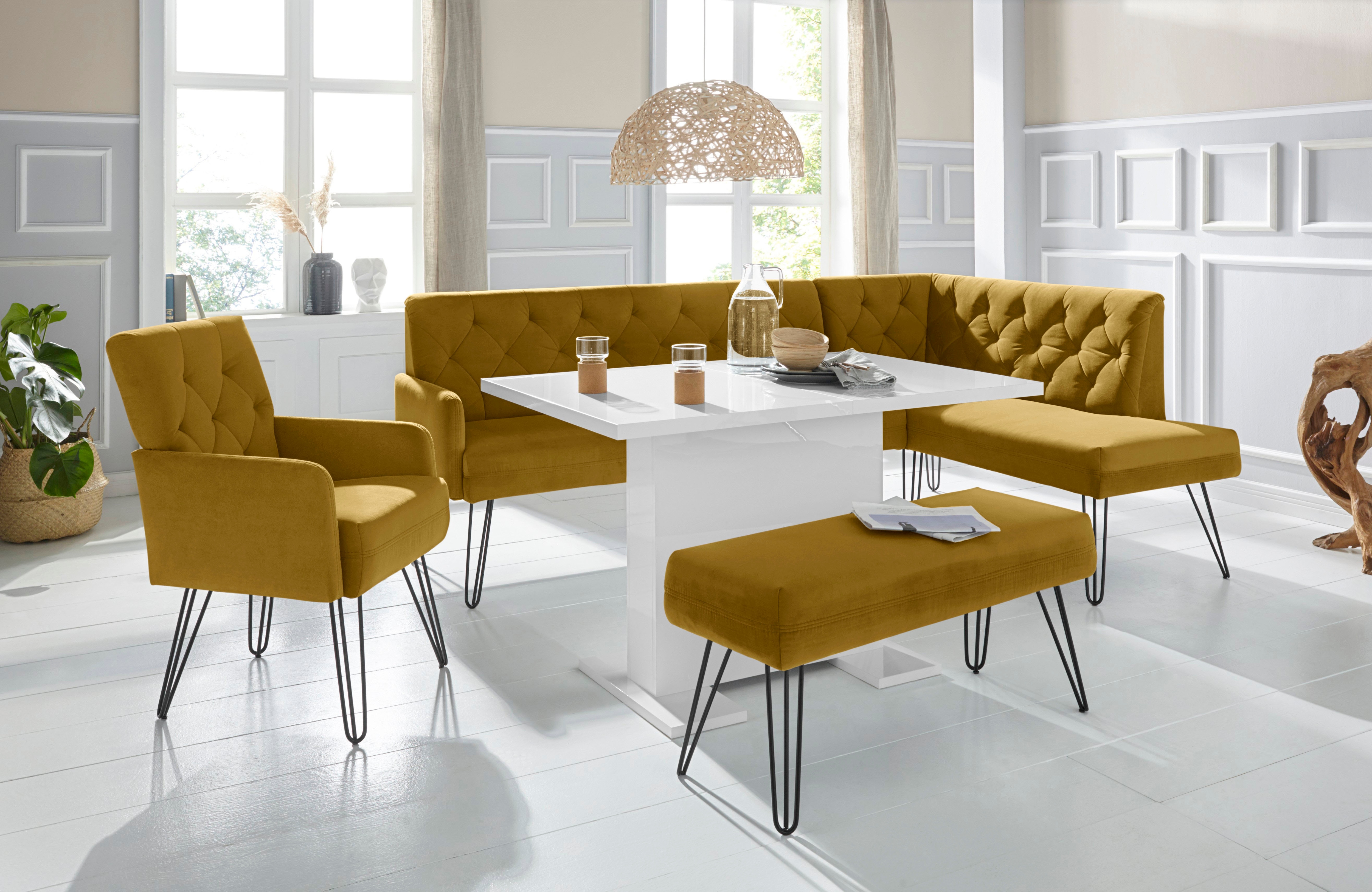 exxpo - sofa fashion "Doppio, Chesterfield Optik, komfortabel und bequem, hohe Designfüße" Frei im Raum stellbar