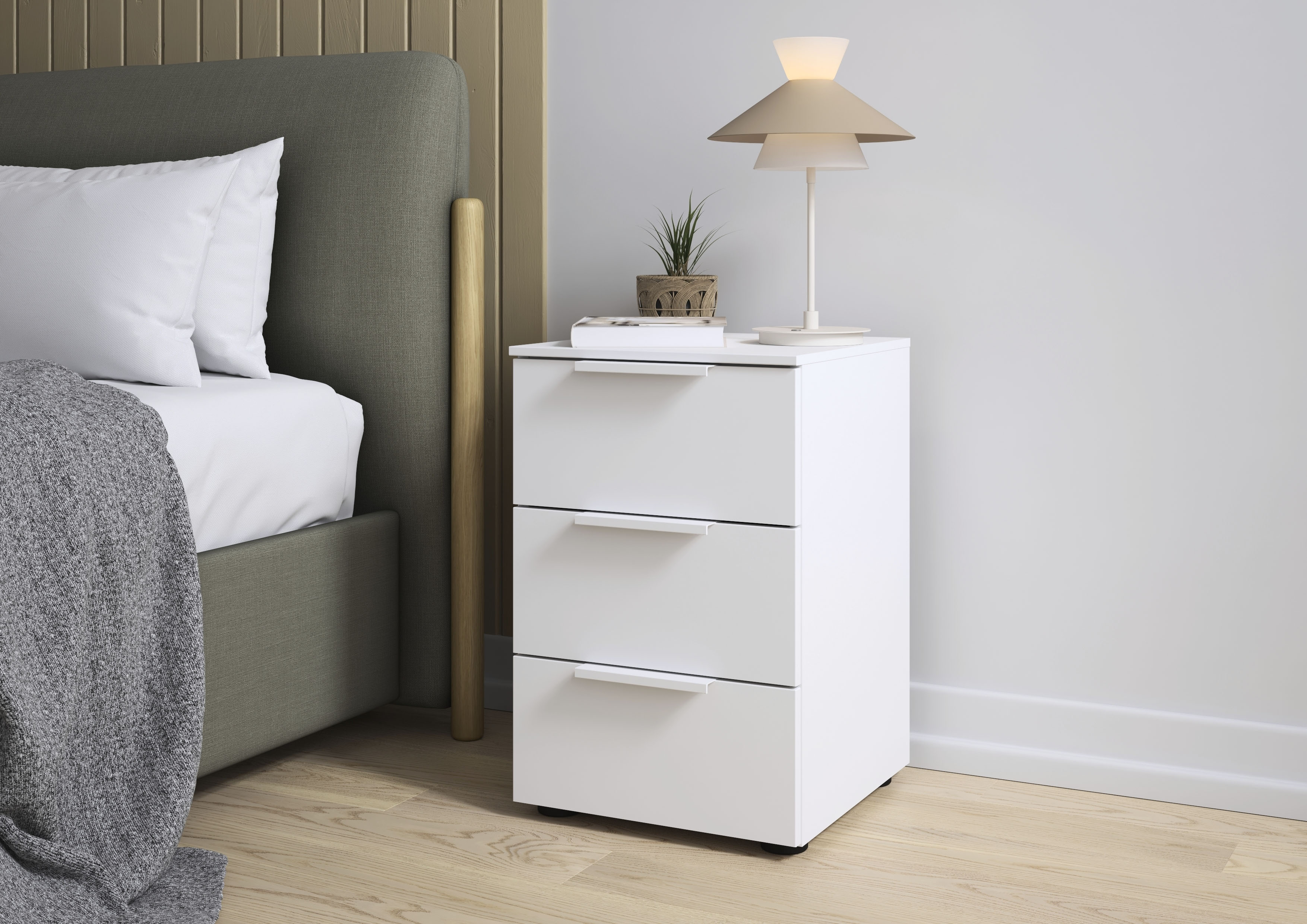 LeGer Home by Lena Gercke Nachtkommode "Nachttisch Nachtschrank Nachtkonsole SERINA eleganter Eyecatcher" inkl. SOFT-CLOSE-FUNKTION, mit 3 Schubkästen sowie hochwertigen Metallgriffen MADE IN GERMANY