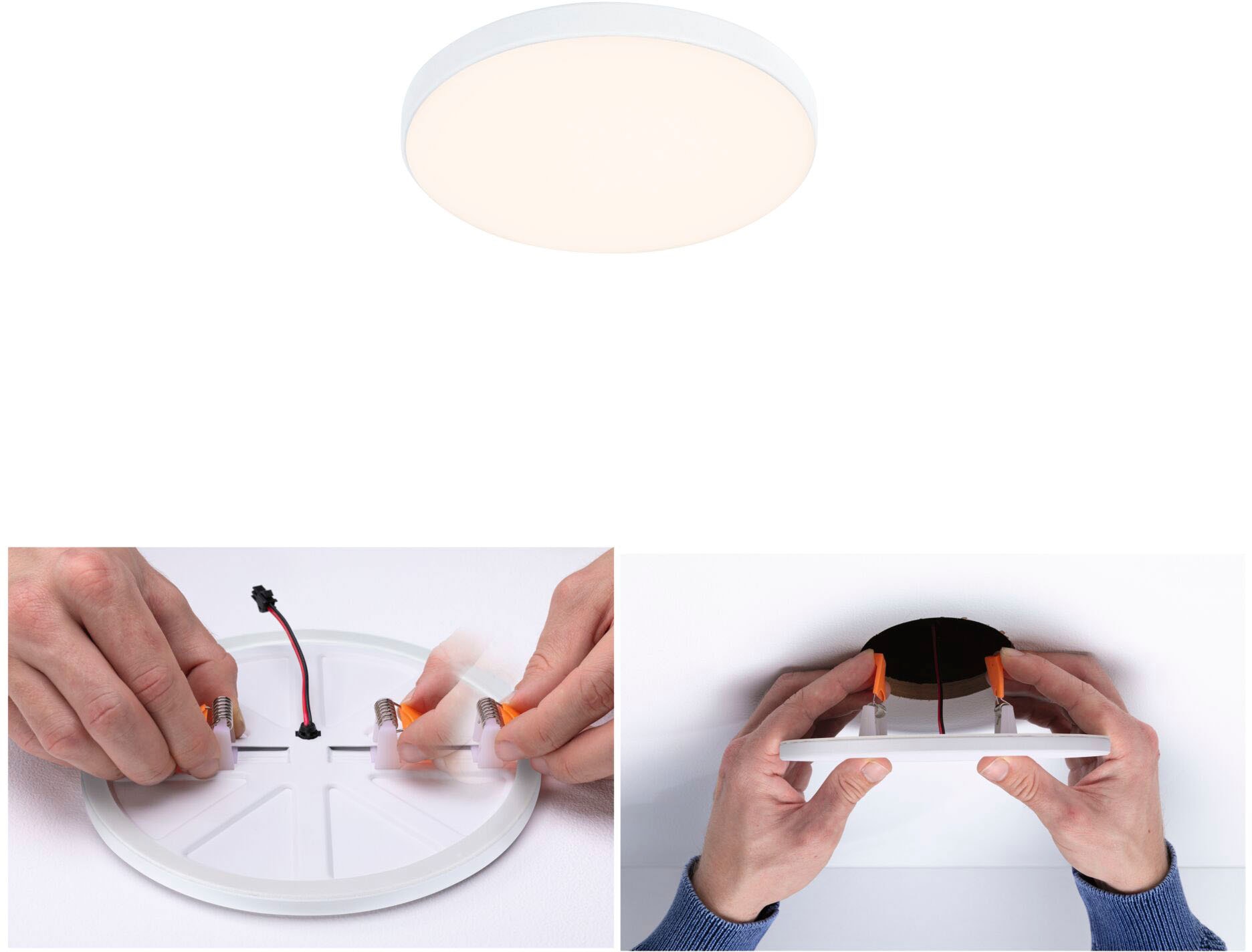 Paulmann LED Einbauleuchte »VariFit LED Einbaupanel Veluna Edge IP44 rund 90mm 450lm 3000K Weiß« 1 Stk. Warmweiß VariFit LED Einbaupanel Veluna Edge IP44 rund 90mm 450lm 3000K Weiß