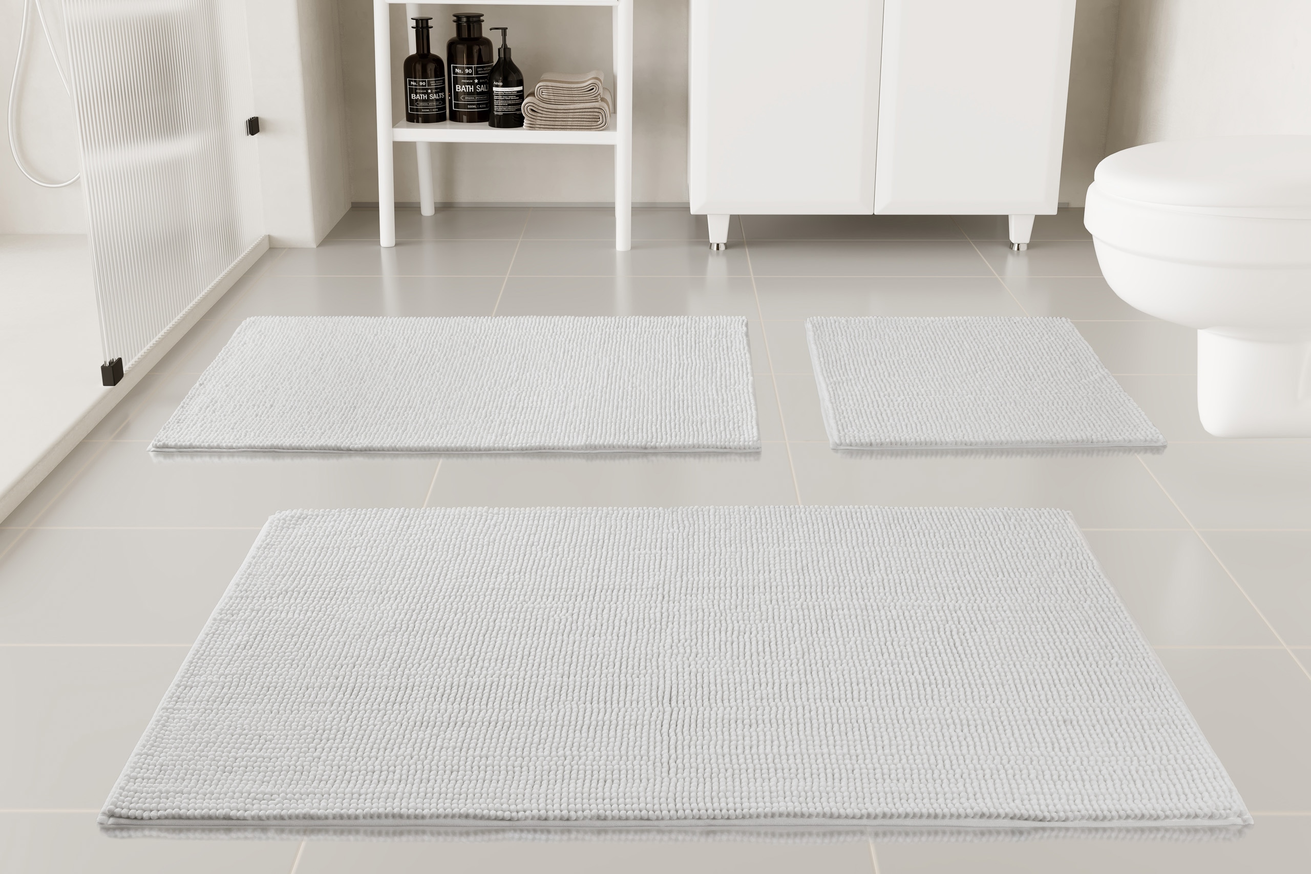 OTTO home "Kaelan, weicher Chenille" Höhe 14 mm rutschhemmend beschichtet fußbodenheizungsgeeignet Badvorleger, Badteppich weiches Chenille, pastellfarben, Badezimmer