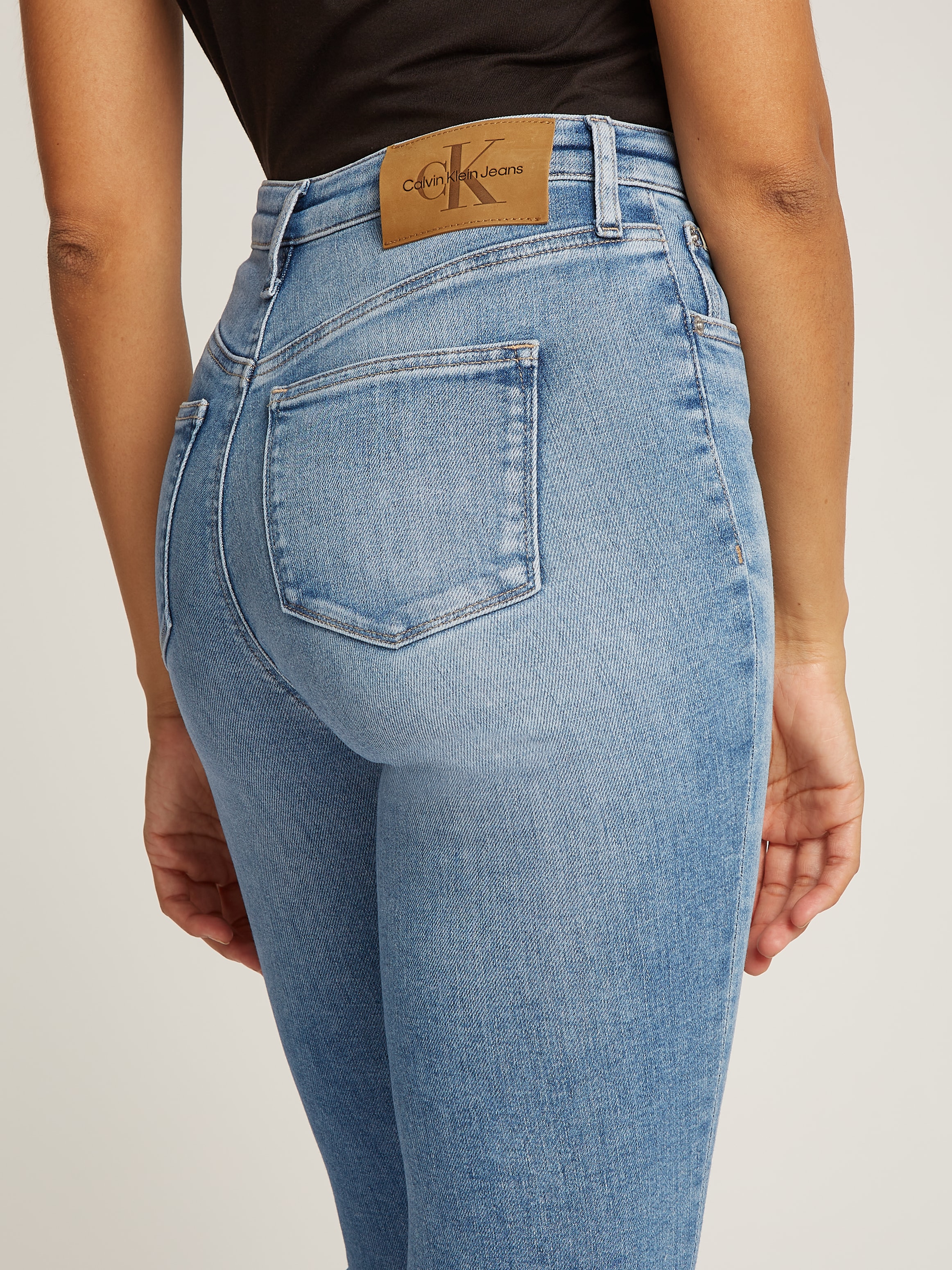 Calvin Klein Jeans Skinny-fit-Jeans »HIGH RISE SUPER SKINNY ANKLE«, mit Stoned wash Optik, mit Coinpocket