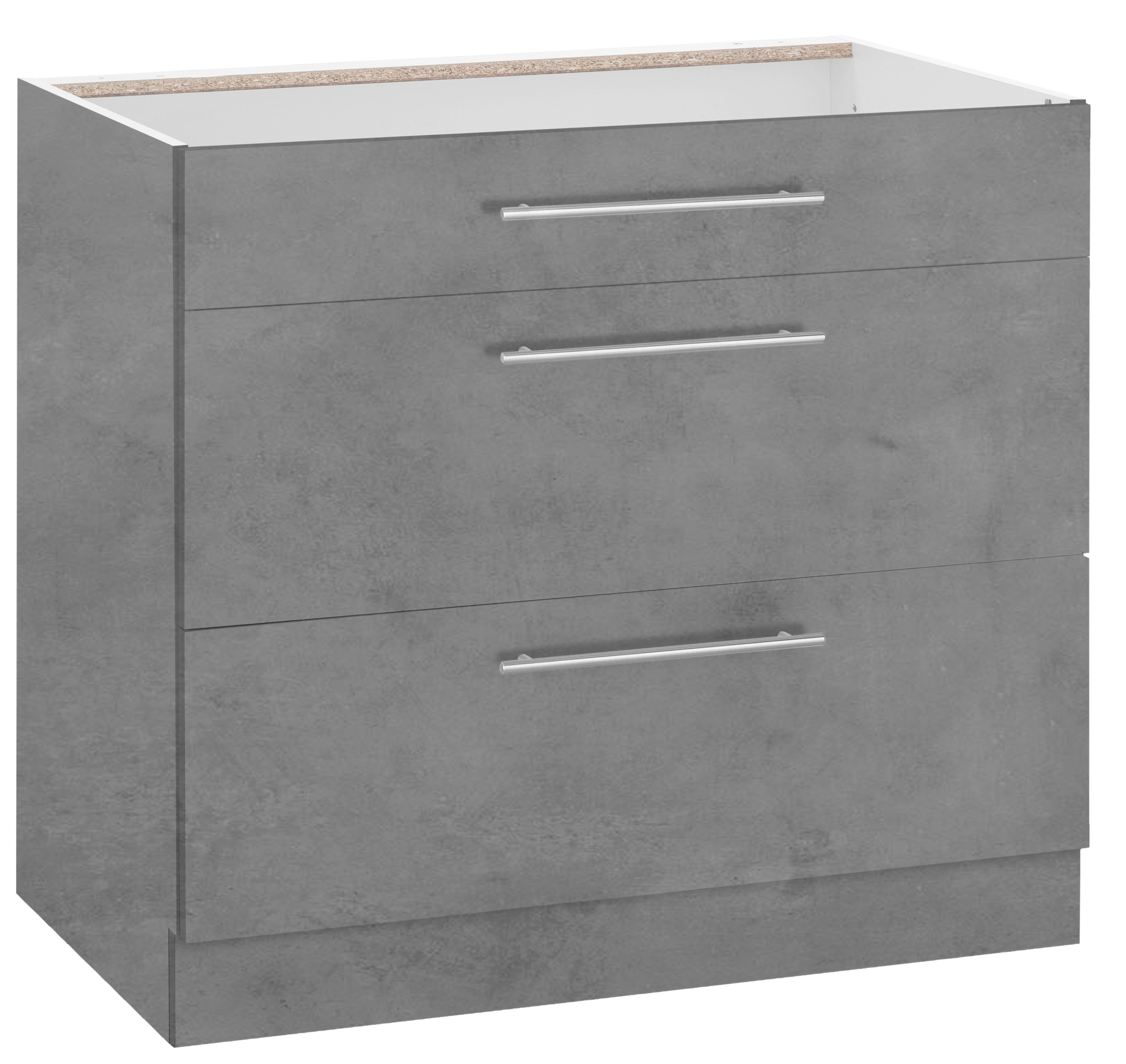wiho Küchen Unterschrank "Flexi2, Breite 90 cm, Soft-Close Funktion" 1 Schubkasten, 2 Auszüge