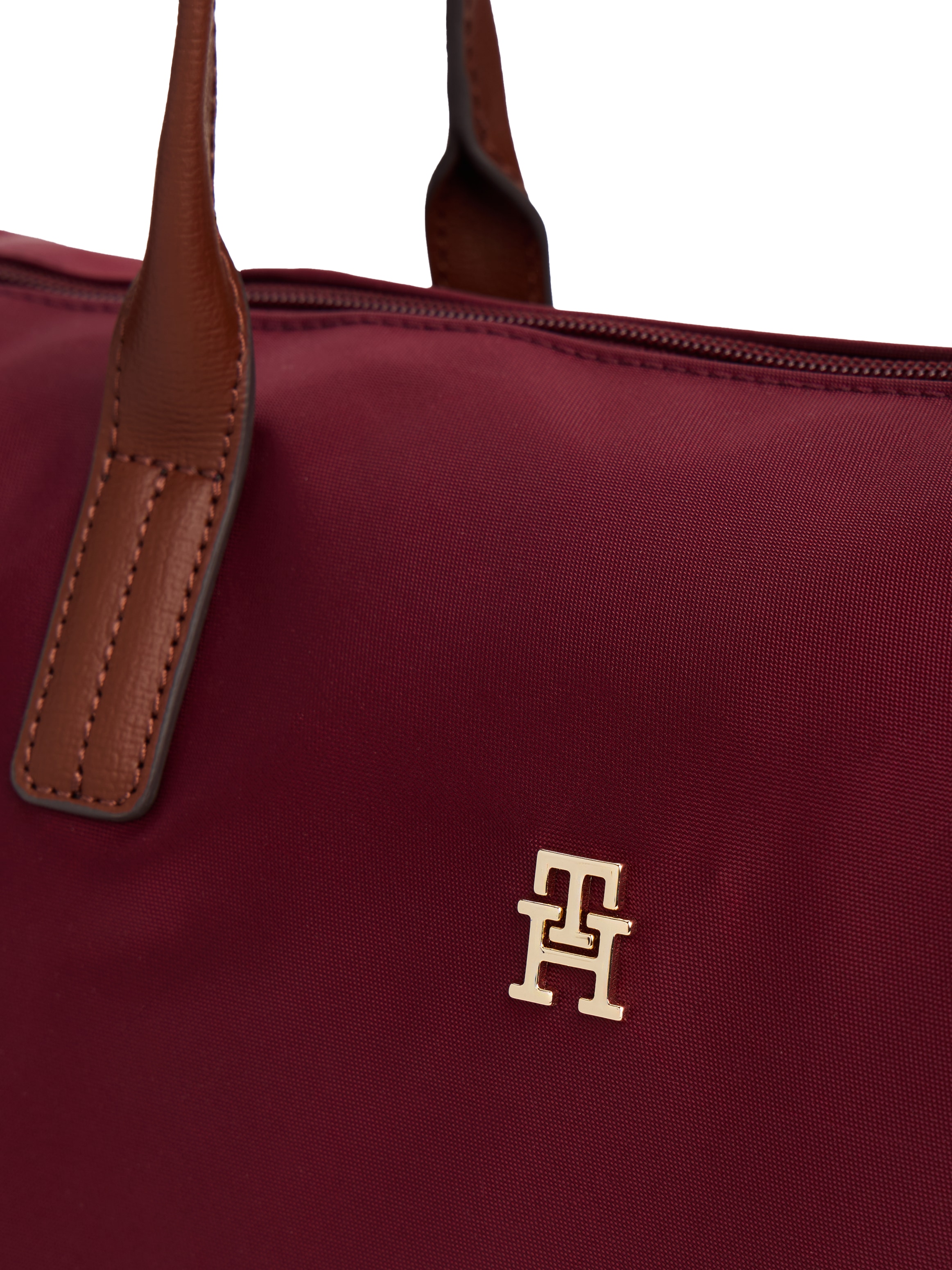 Tommy Hilfiger Tragetasche »POPETTE TOTE«, Damen Schultertasche mit kontrastfarbigen Henkeln