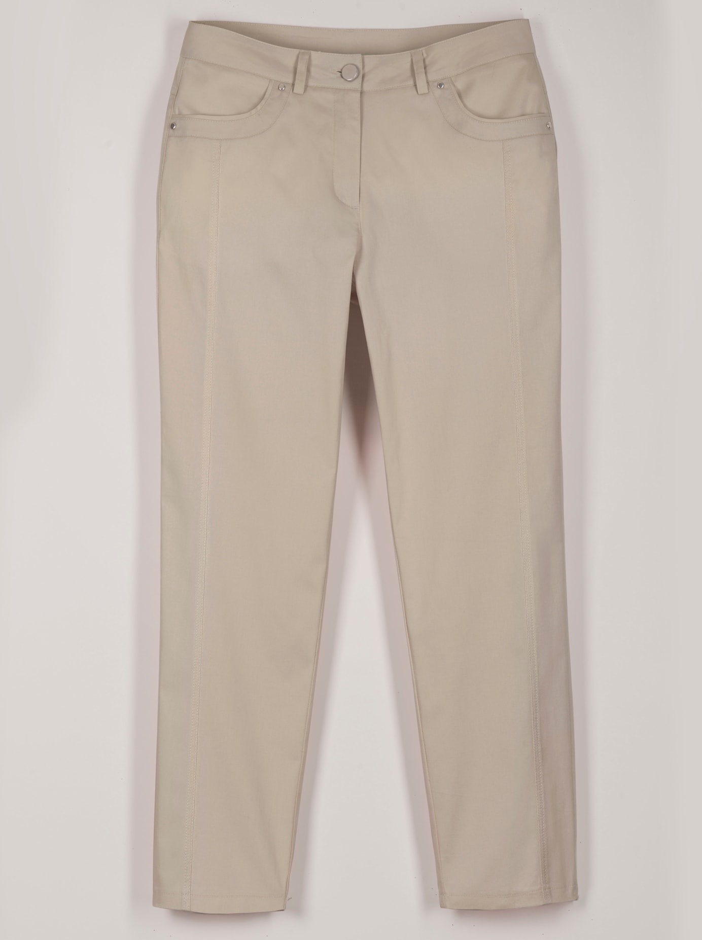 7/8-Jeans INSPIRATIONEN, Damen, Gr. 21, Kurzgrößen, beige, 97% Baumwolle, 3% Elasthan, unifarben, 7/8-Länge, Jeans 3