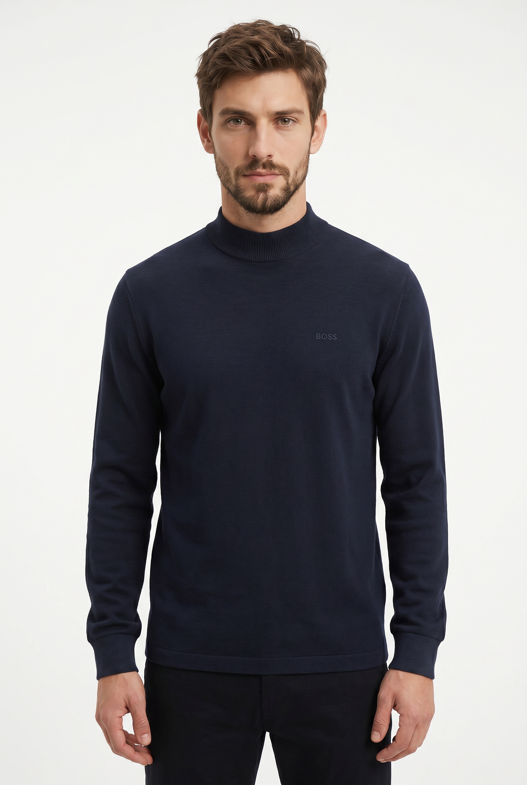 BOSS ORANGE Langarmshirt "Te explorer" Rundhalsausschnitt, Saum- und Ärmelbündchen