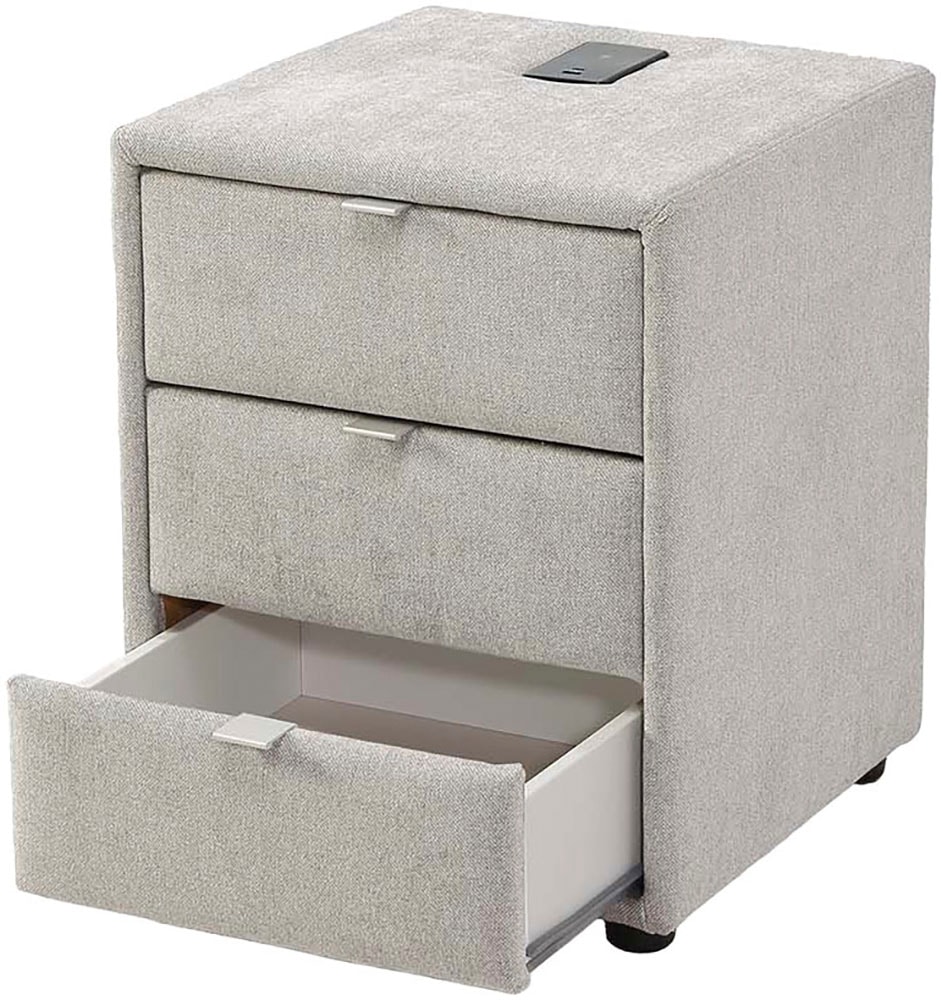 Jockenhöfer Gruppe Nachtkonsole »Lissy mit 3 Schubladen« mit induktiver Ladeeinheit und zusätzlich USB-A und USB-C Ladeports