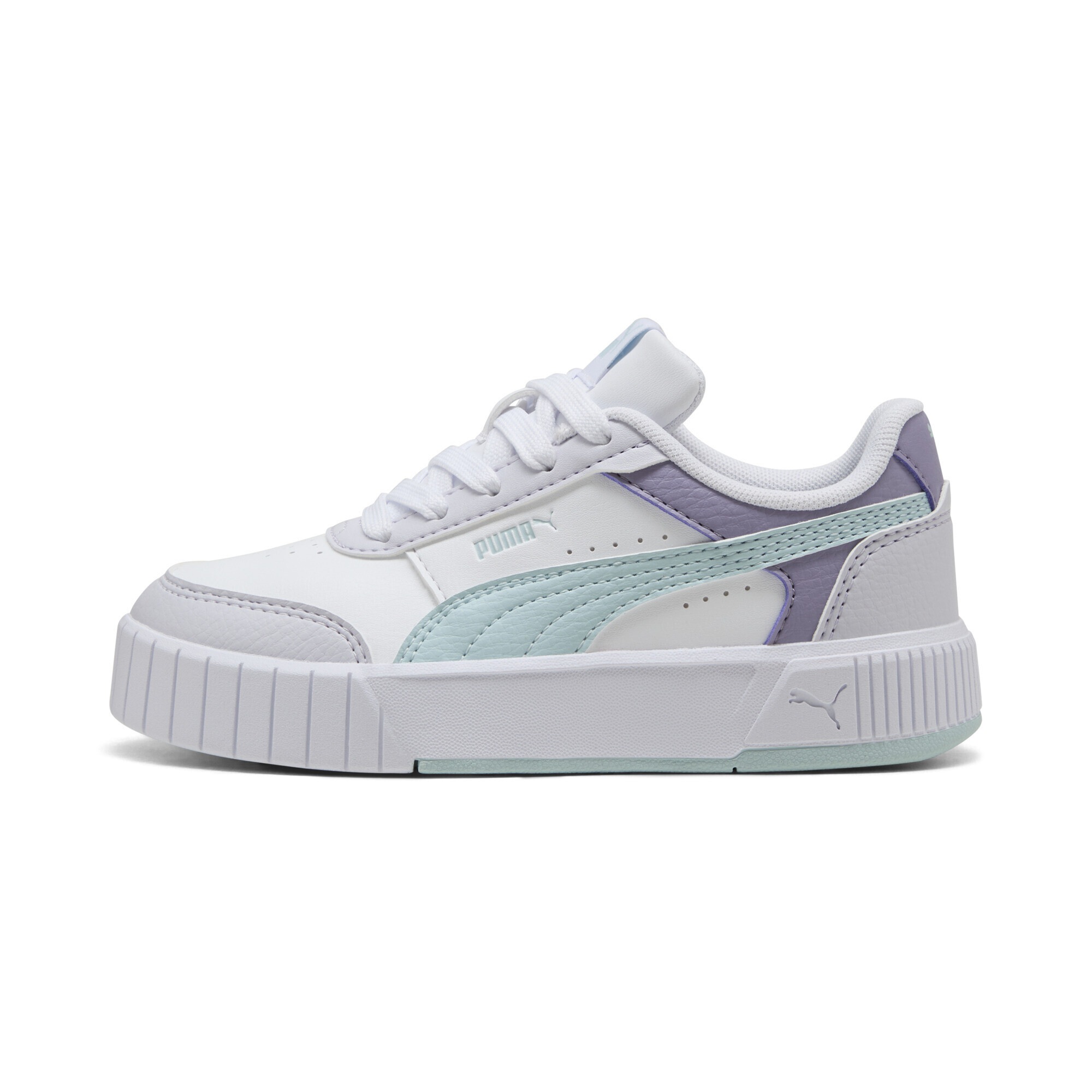 Sneaker PUMA "Carina Mia Sneakers Mädchen", Damen, Gr. 28, weiß fresh water lavender pop blau lila, Obermaterial: Textil, Synthetik; Futter: Textil; Innensohle: Textil; Laufsohle: Gummi, Schuhe Sneaker 2
