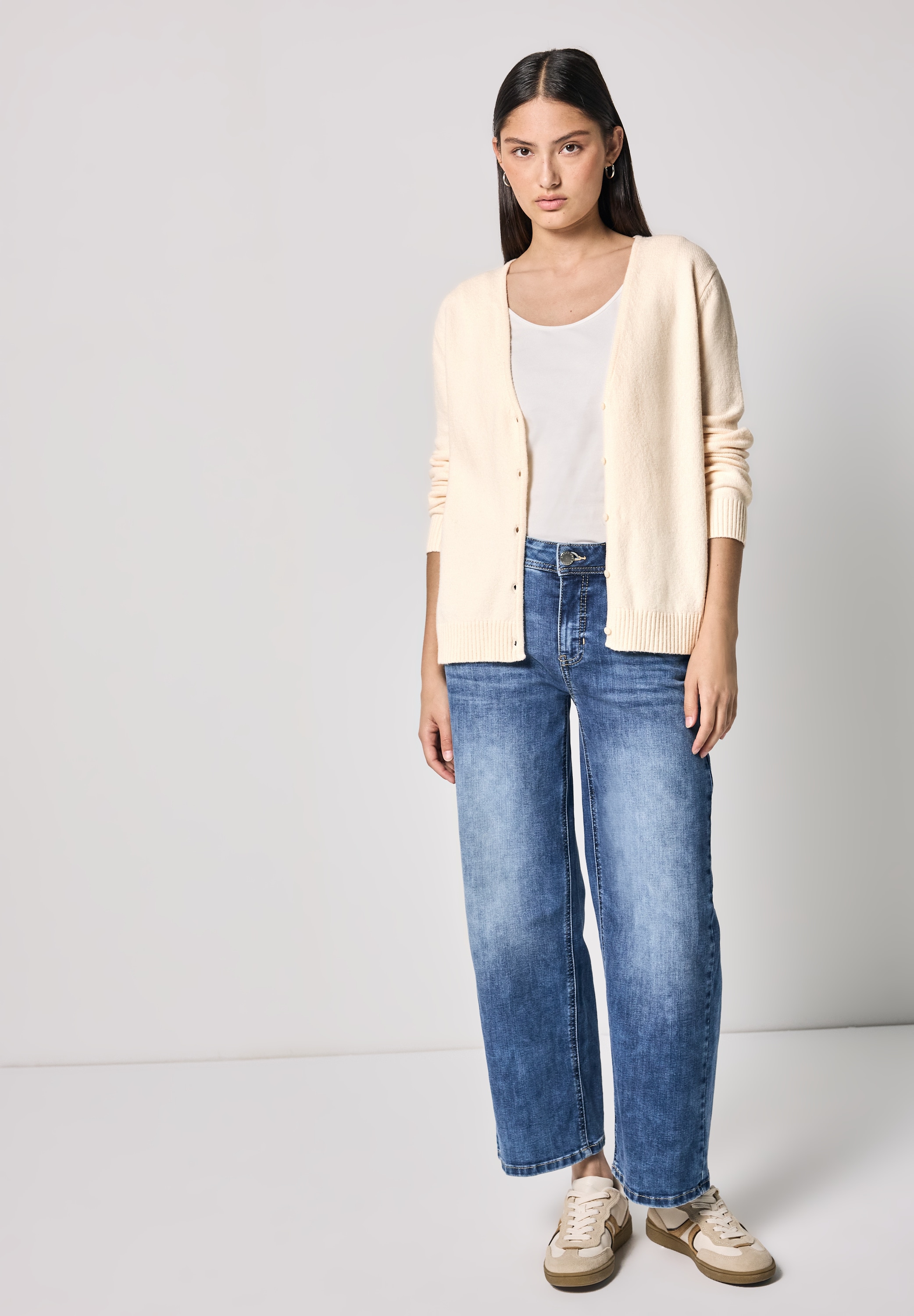STREET ONE STUDIO Strickjacke, im soften Baumwoll-Mix