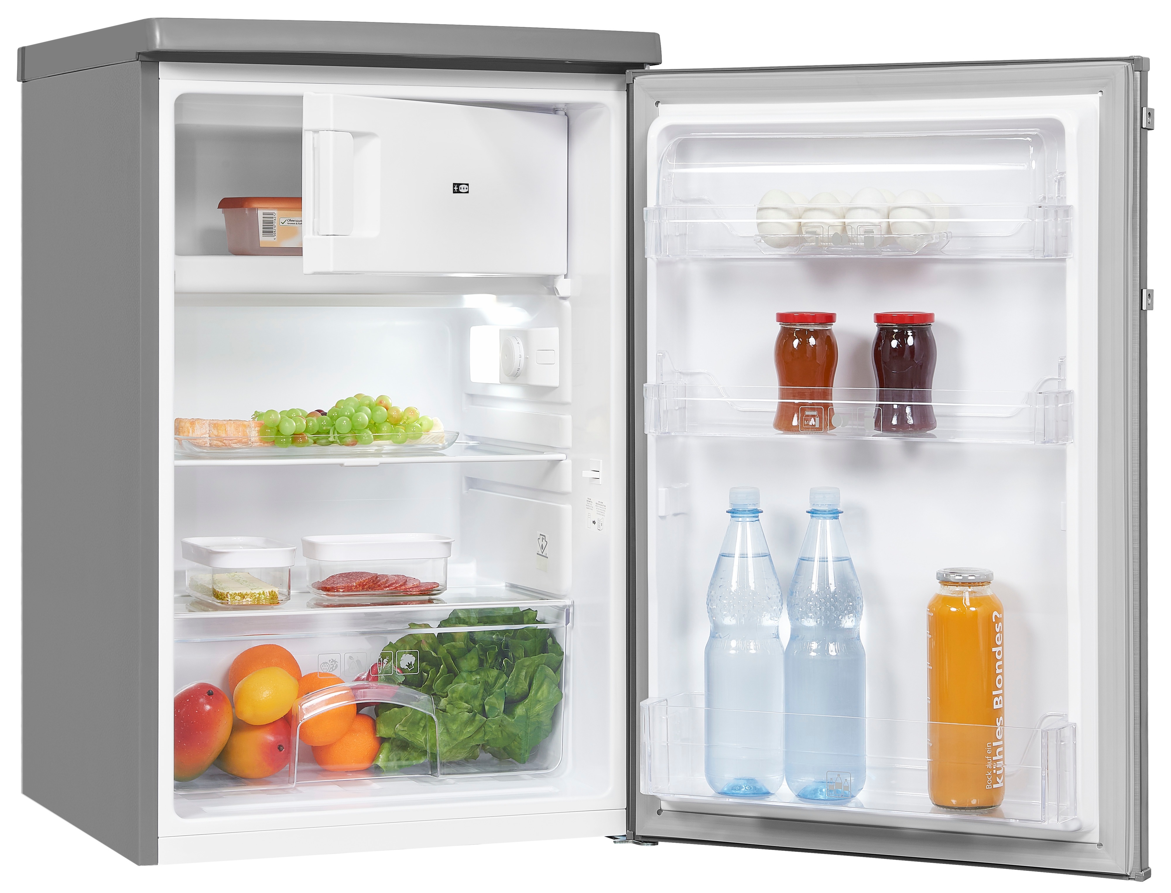 Thumbnail - exquisit Kühlschrank "KS16-4-HE-040D inoxlook", 109 Liter Nutzinhalt, stufenlose Temperaturregelung, 4 Sterne